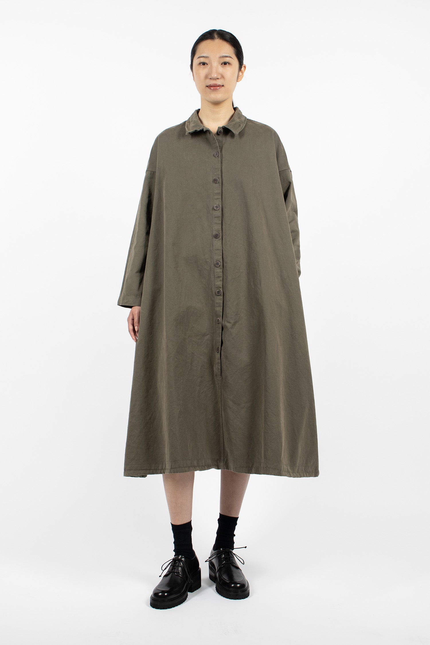 31254 Loose Collar Dress WCC Taupe