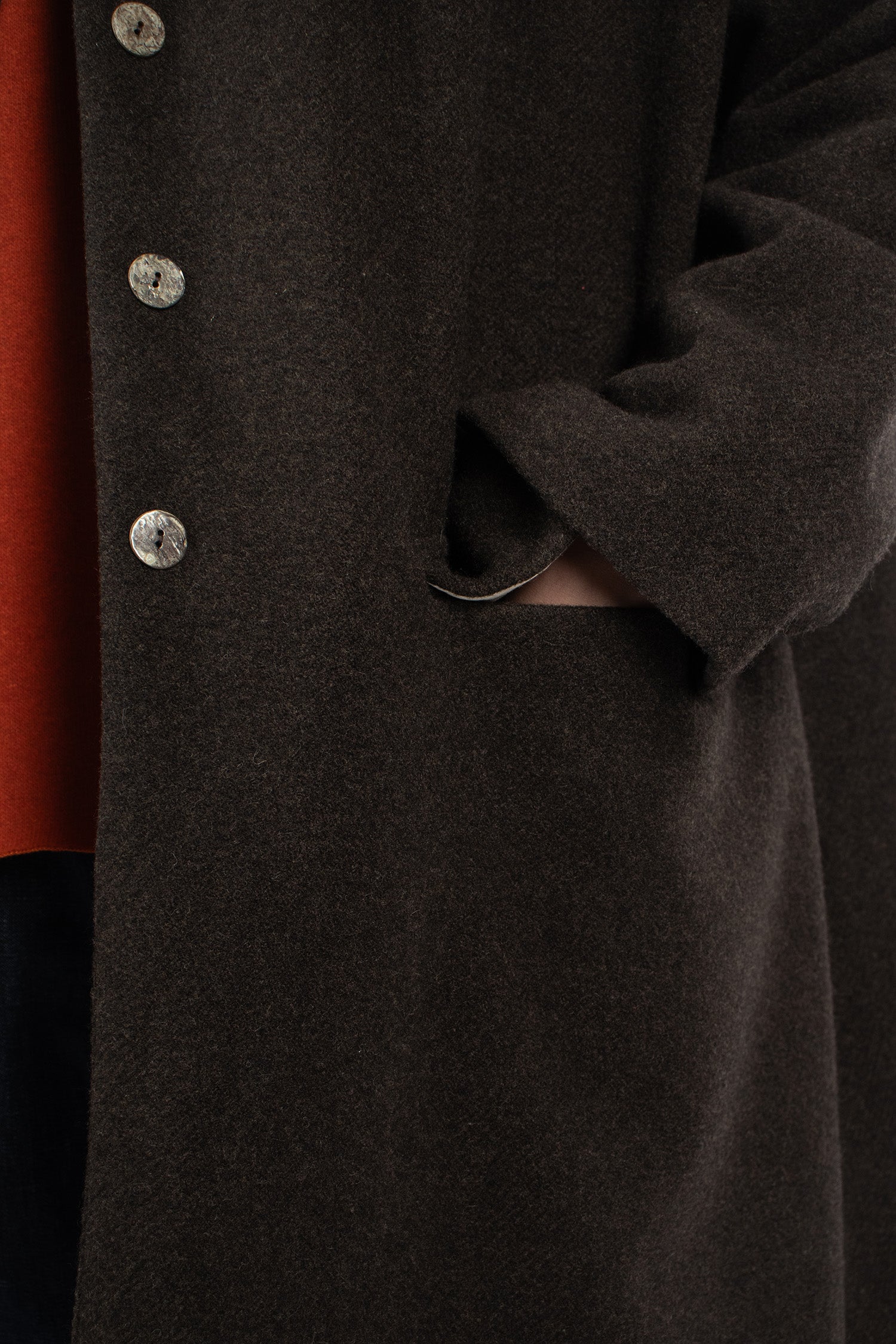 UP#U4567 Upcycled Easy Coat Brown Wool