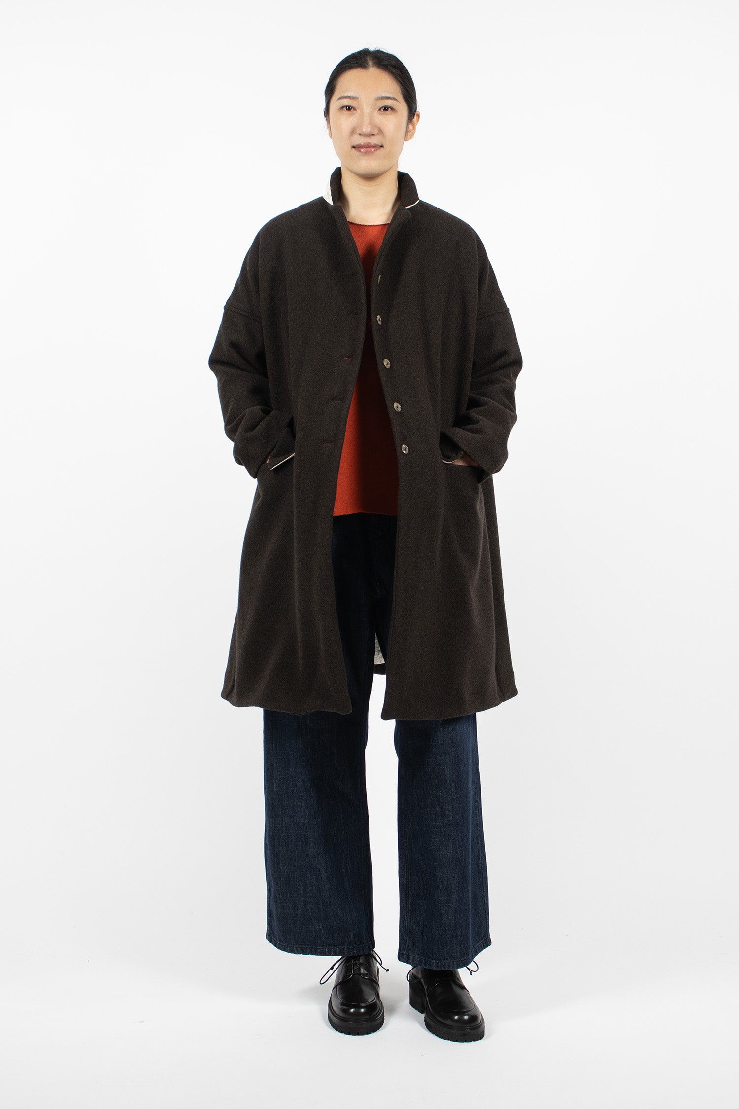 UP#U4567 Upcycled Easy Coat Brown Wool