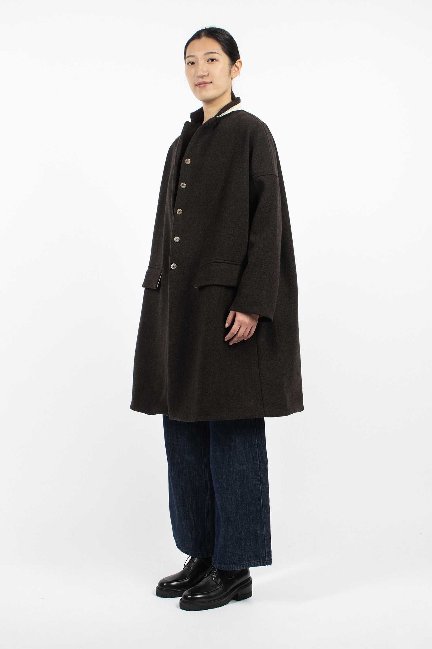 UP#U4567 Upcycled Easy Coat Brown Wool