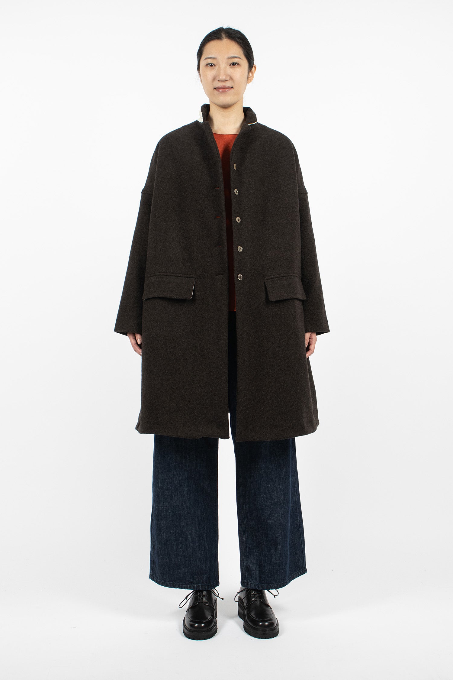 UP#U4567 Upcycled Easy Coat Brown Wool