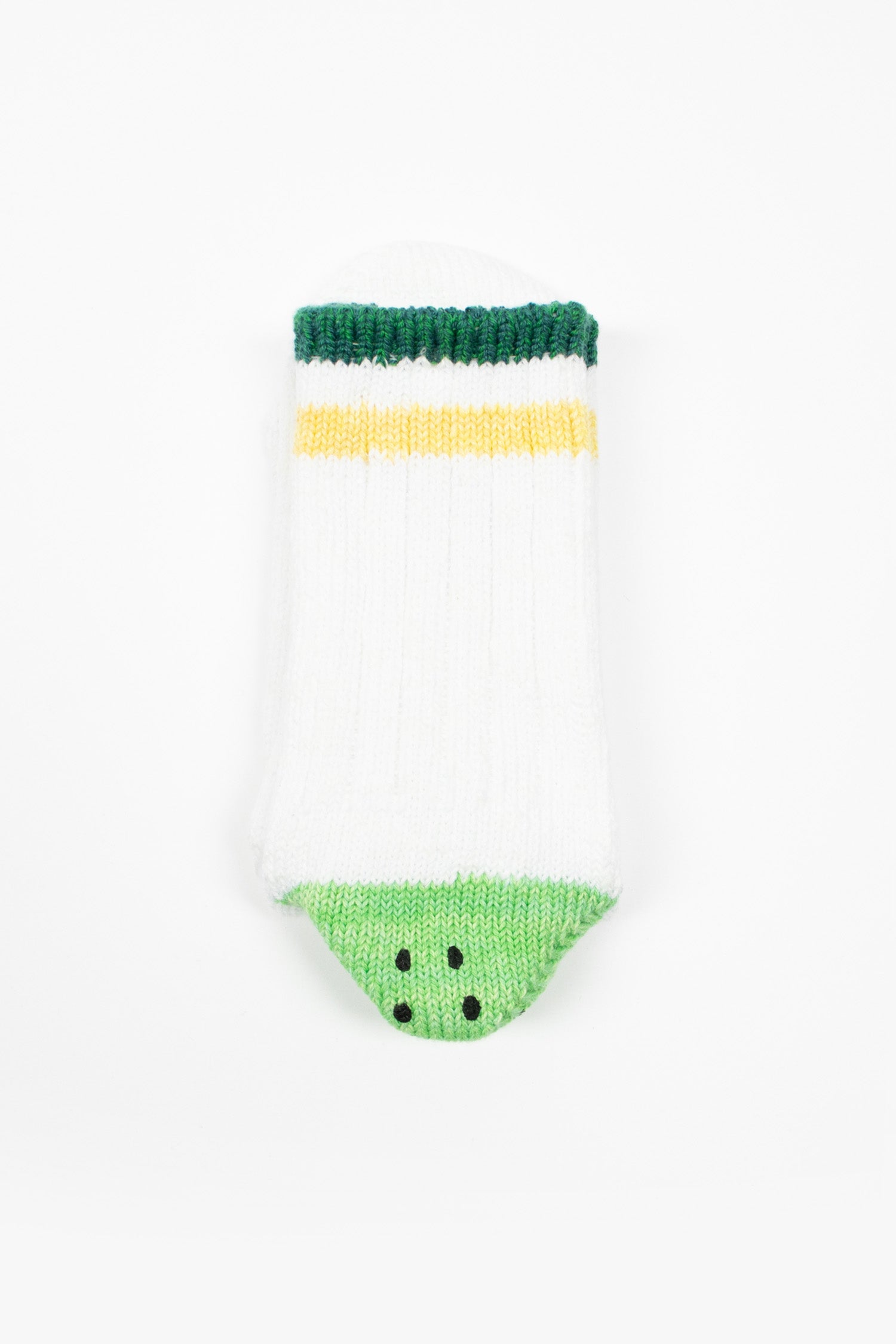 60 Yarns Ivy Rainbowy Happy Heel Hold Socks White/Green