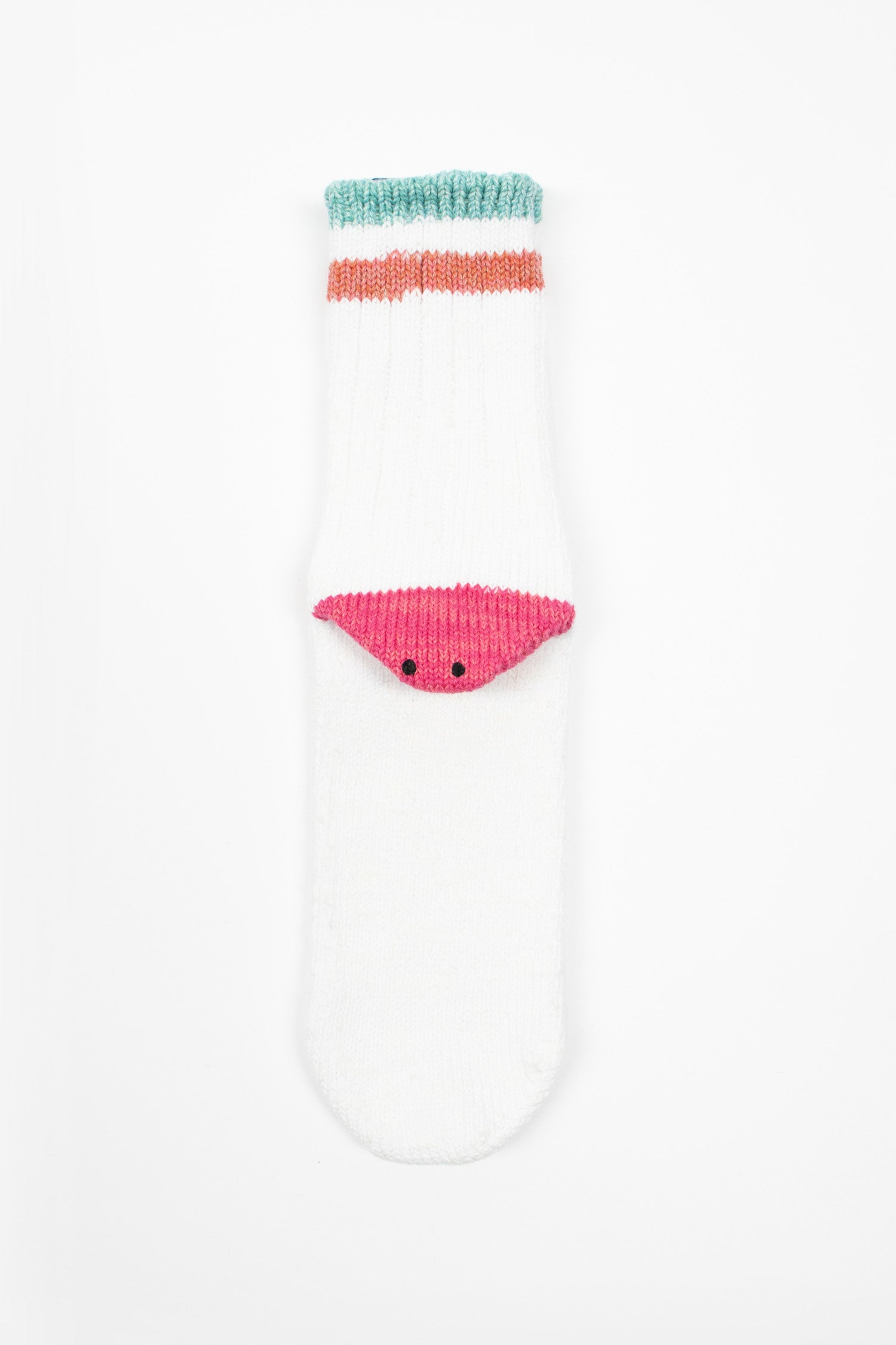 60 Yarns Ivy Rainbowy Happy Heel Hold Socks White/Pink