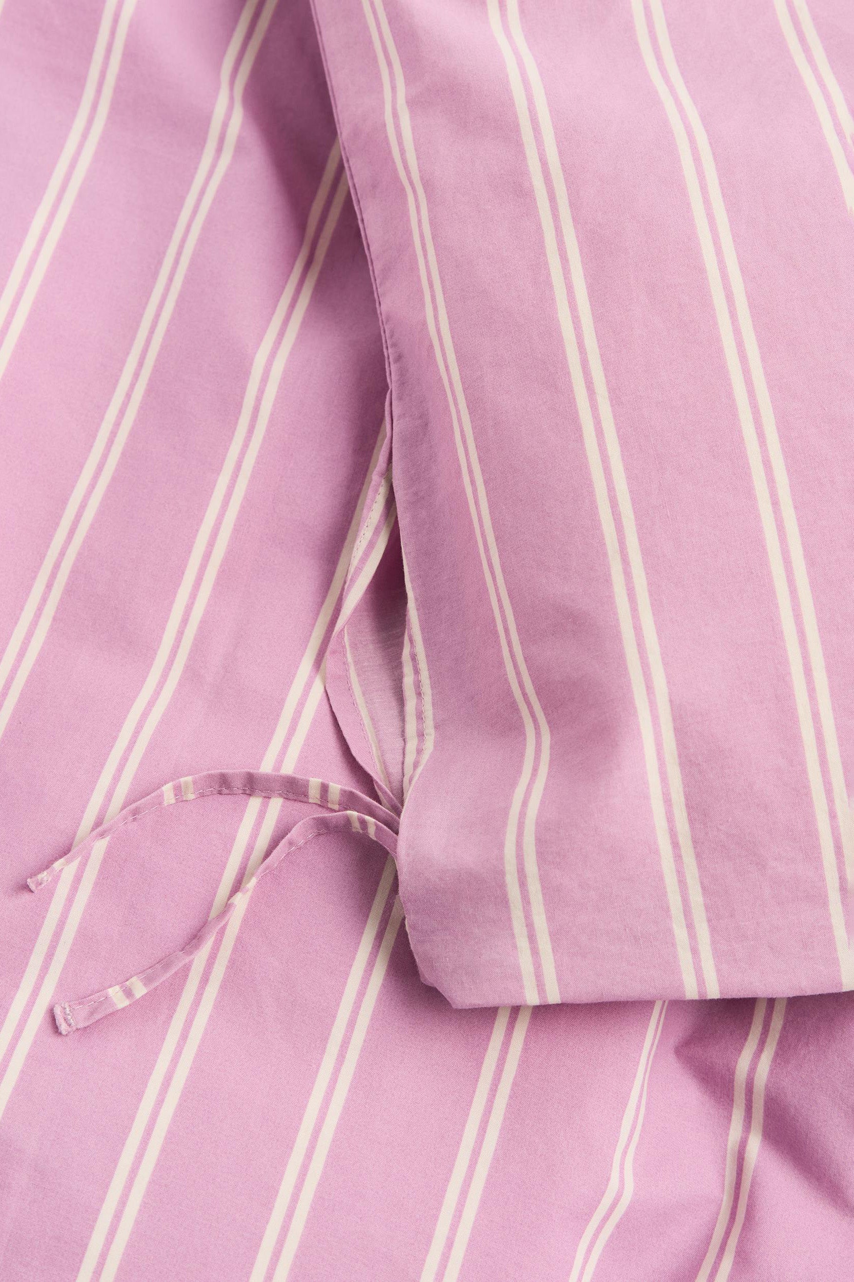 Percale King Duvet Cover Mallow Pink Stripes