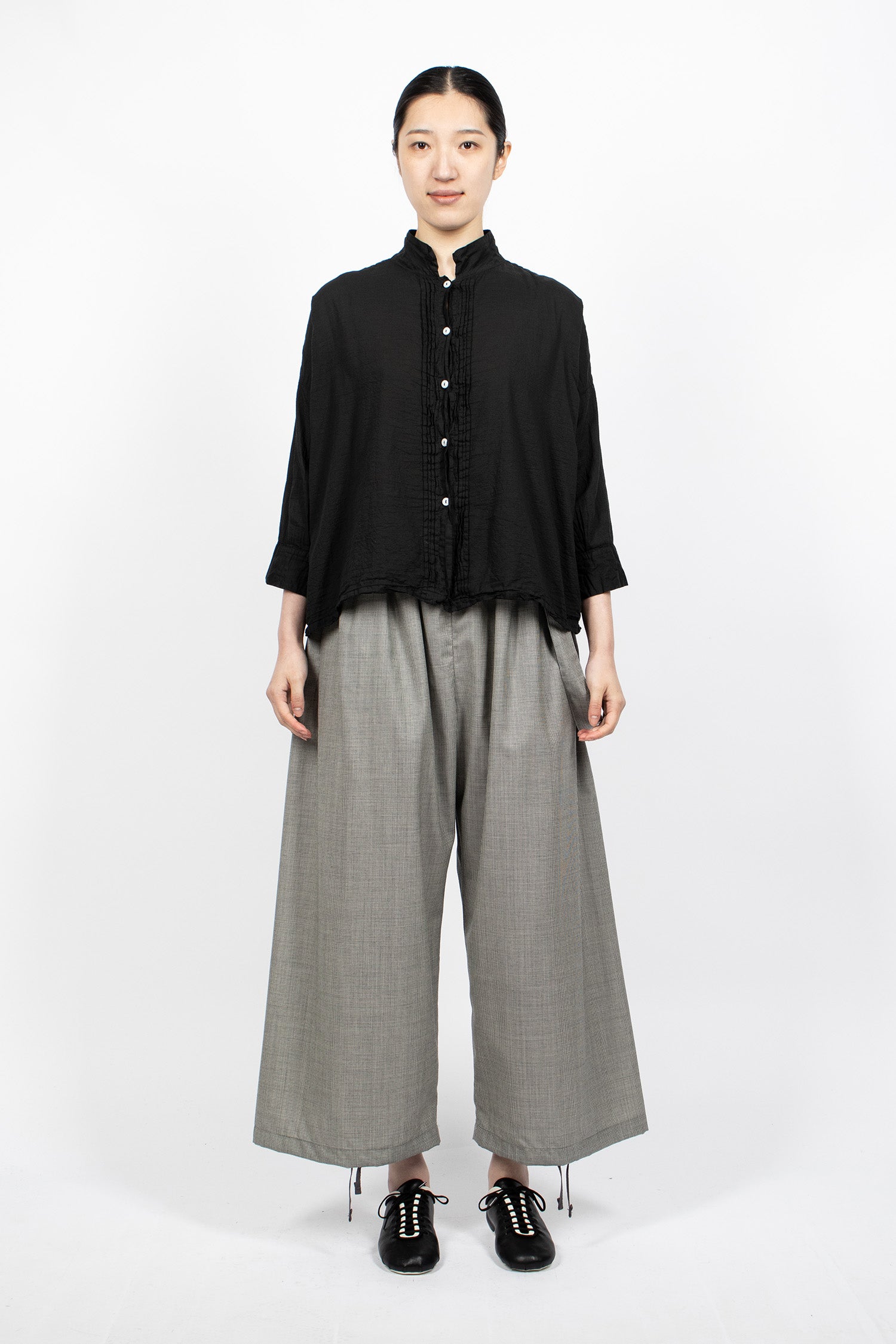 Balloon Pants Grey Micro Houndstooth