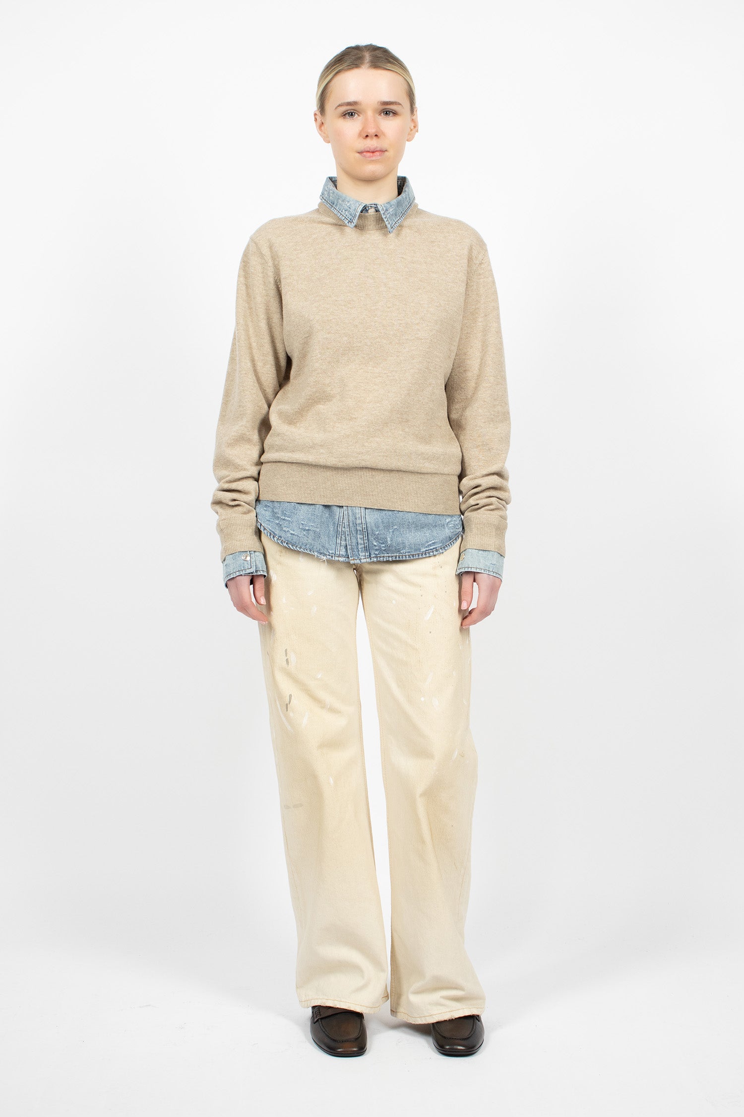 Layered Wool Knit Beige