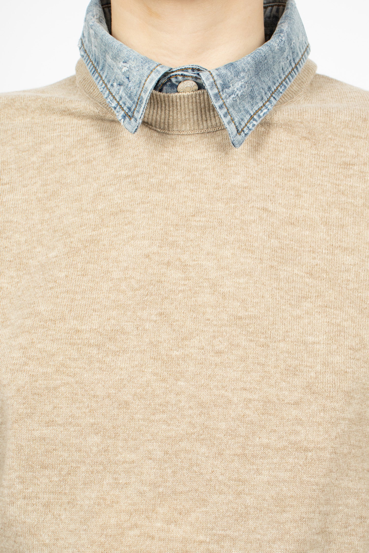 Layered Wool Knit Beige