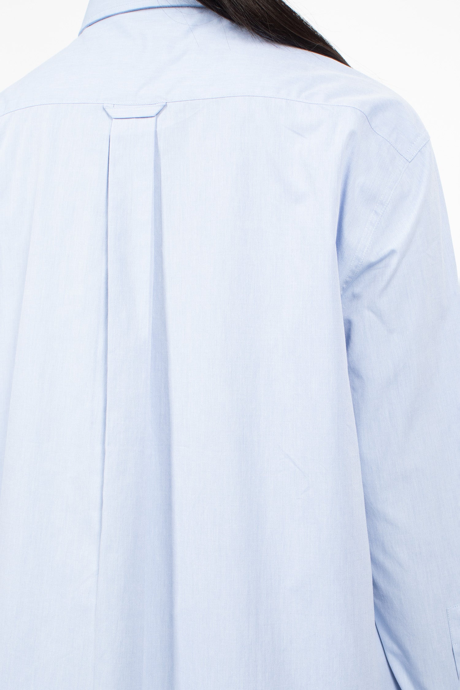 Layered Button-Up Shirt Light Blue/White