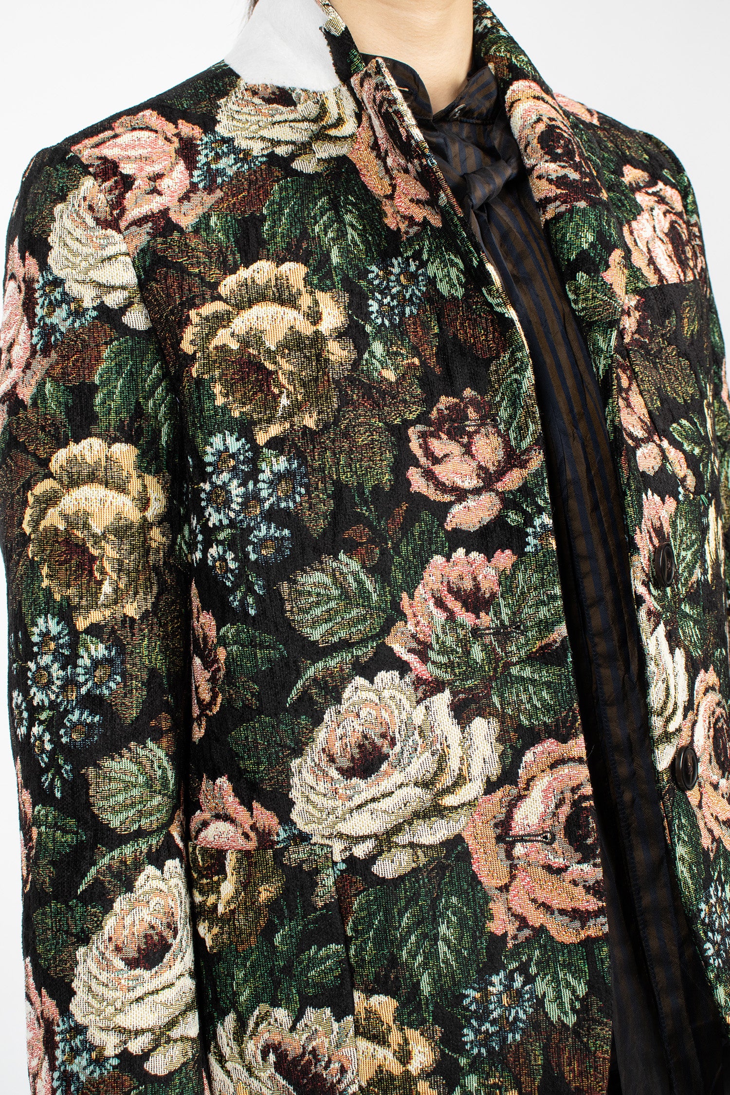 Floral Jacquard Blazer Black