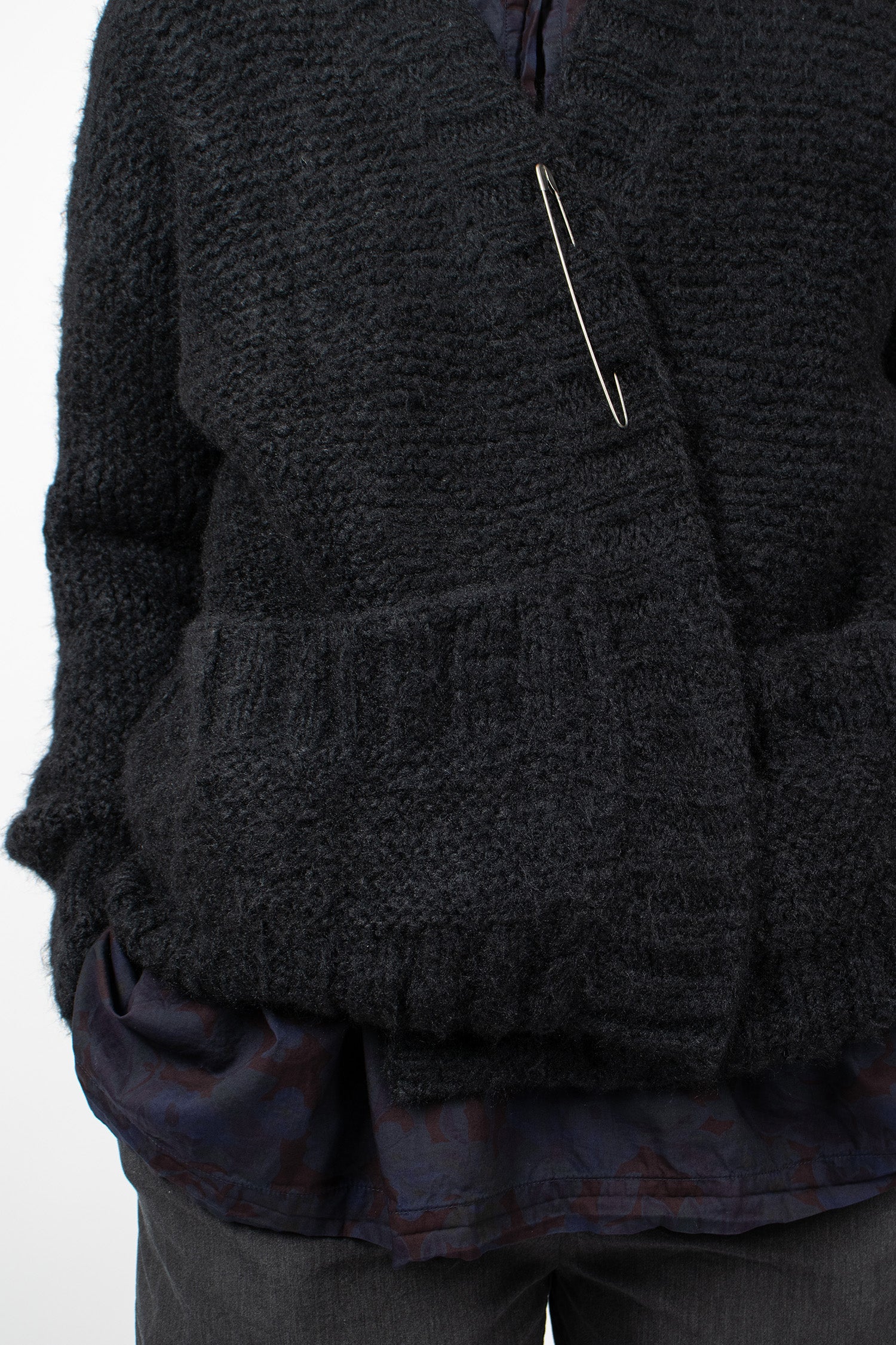 Hand-Knitted Silk Jacket/Cardigan Black
