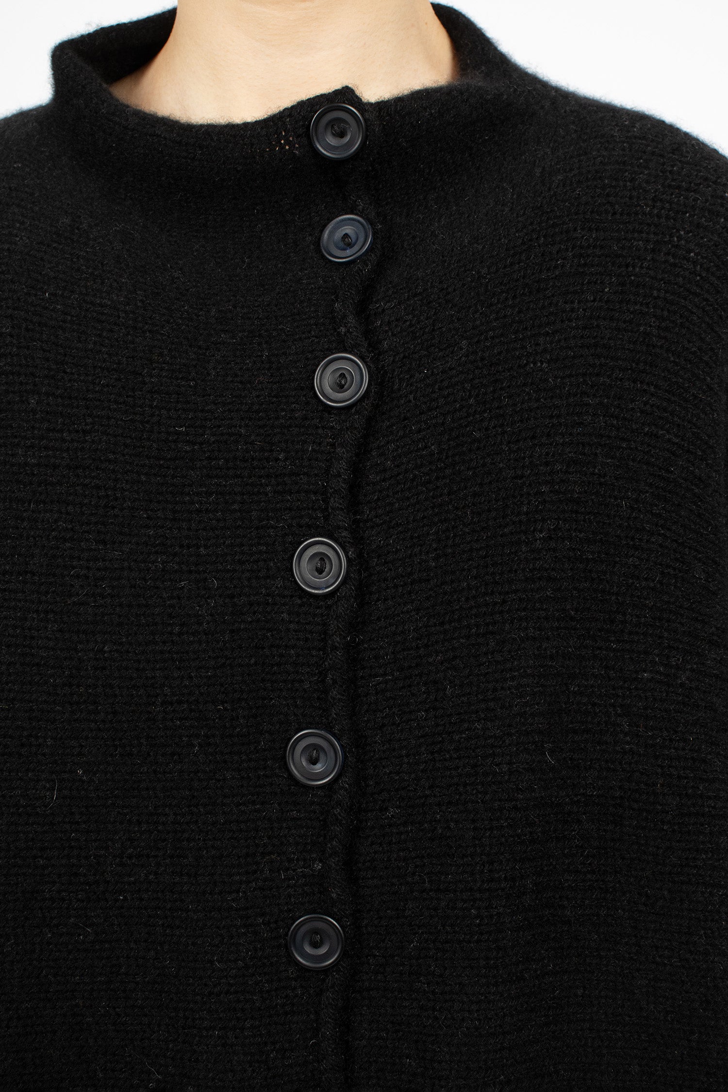 Elder Cashmere Cardigan Black Coarsehair