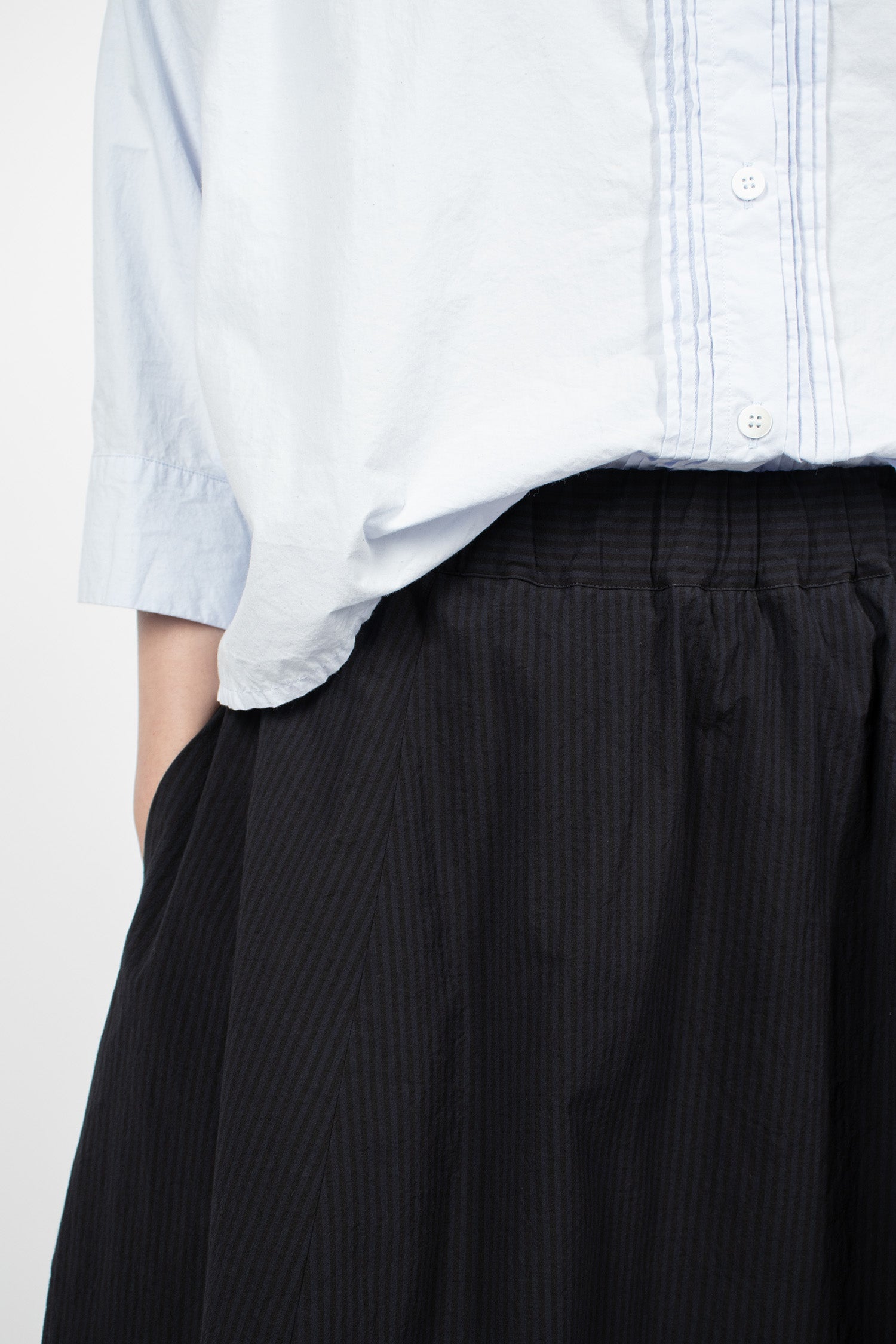 Carla Skirt Black Navy Stripe