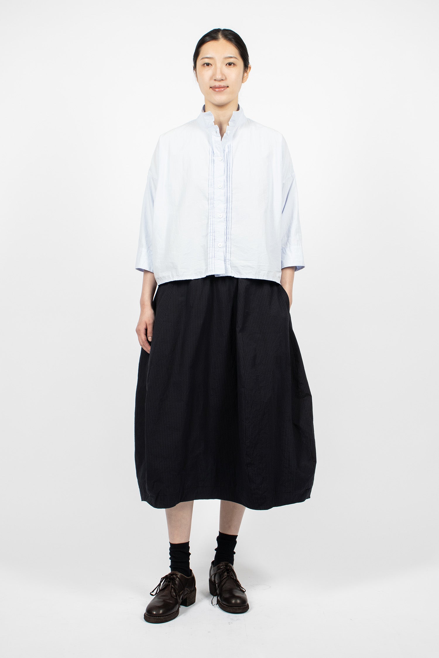 Carla Skirt Black Navy Stripe