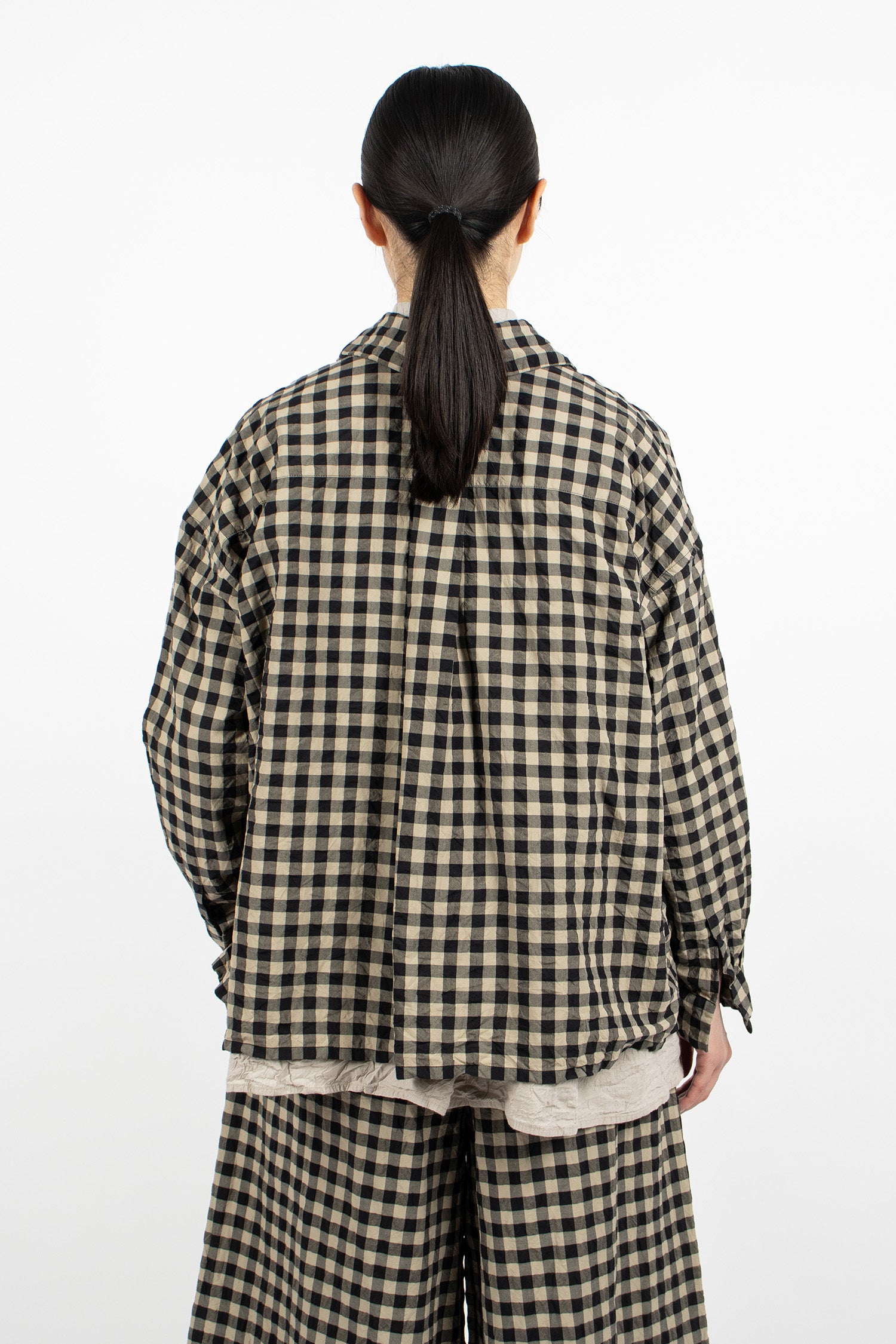 Washed Boxy Check Shirt Black/Natural