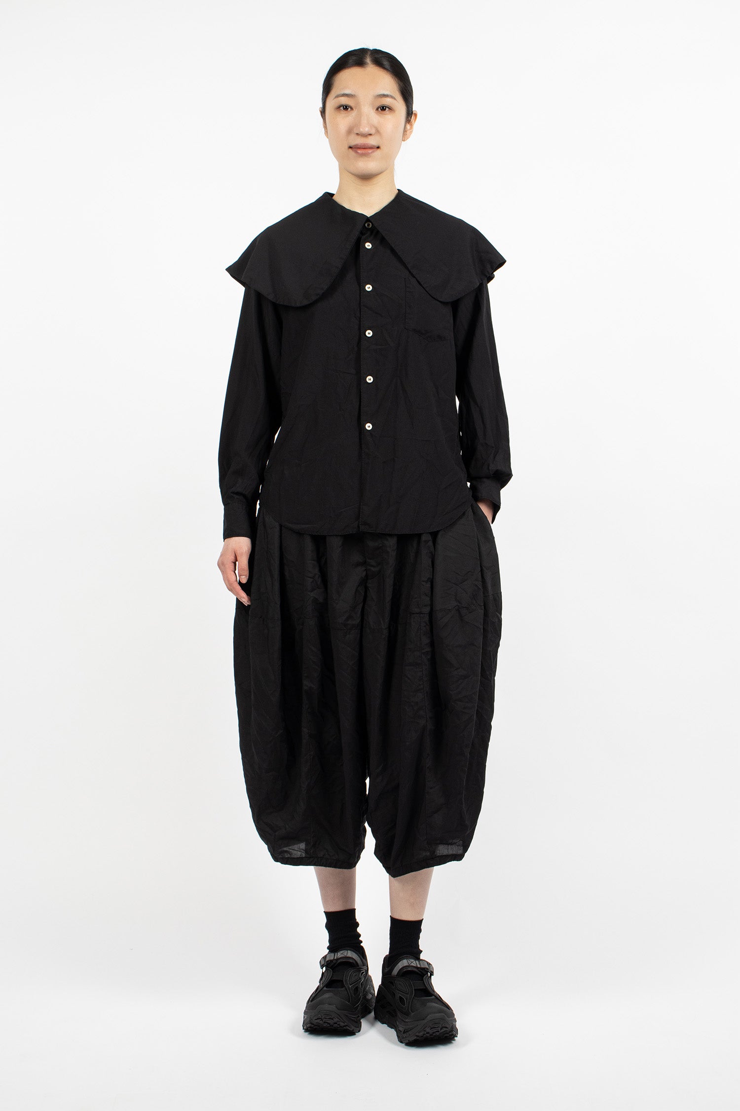 Peter Pan Collar Shirt Black