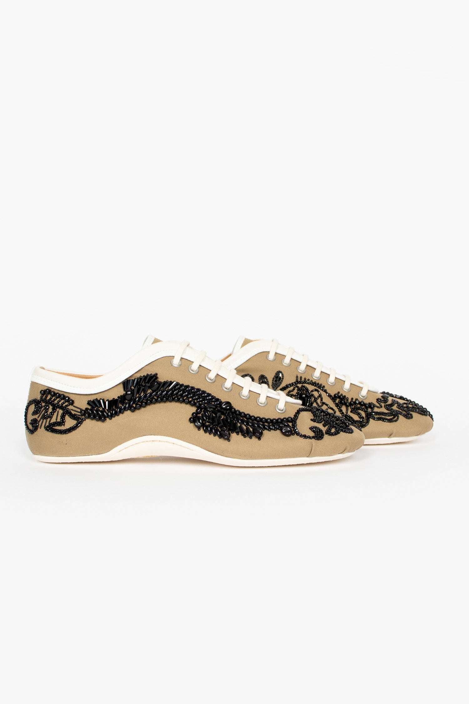 Embroidered Ballerina Sneaker Camel