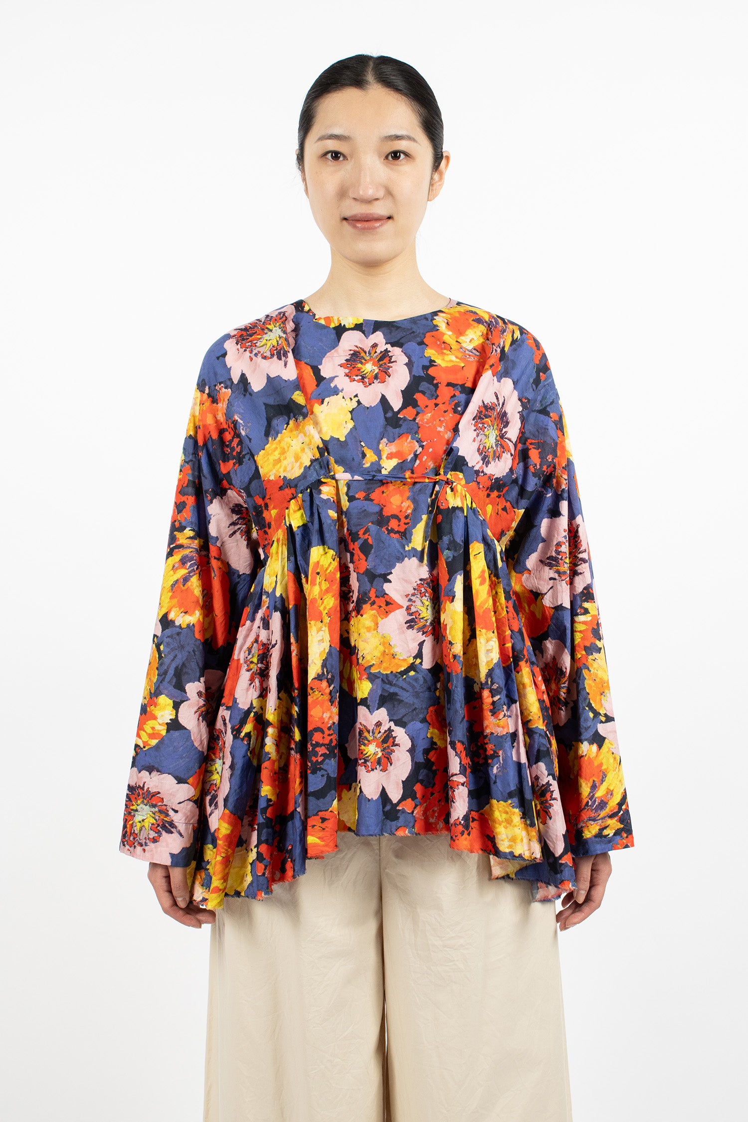 Newpride Shirt Navy Blue/Large Flowers Mix