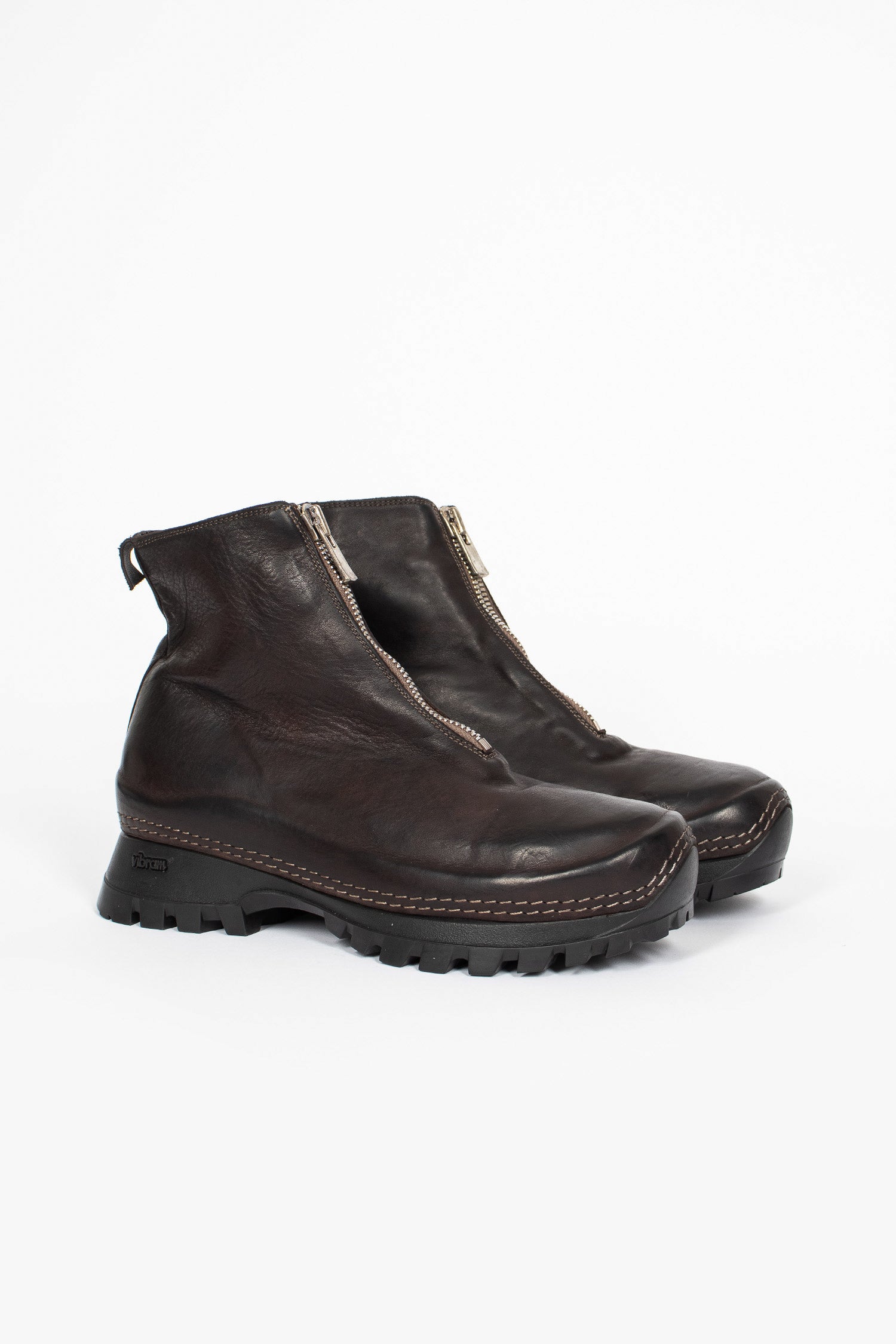 VS01 Zip Front Half Boot CV60T Dark Brown