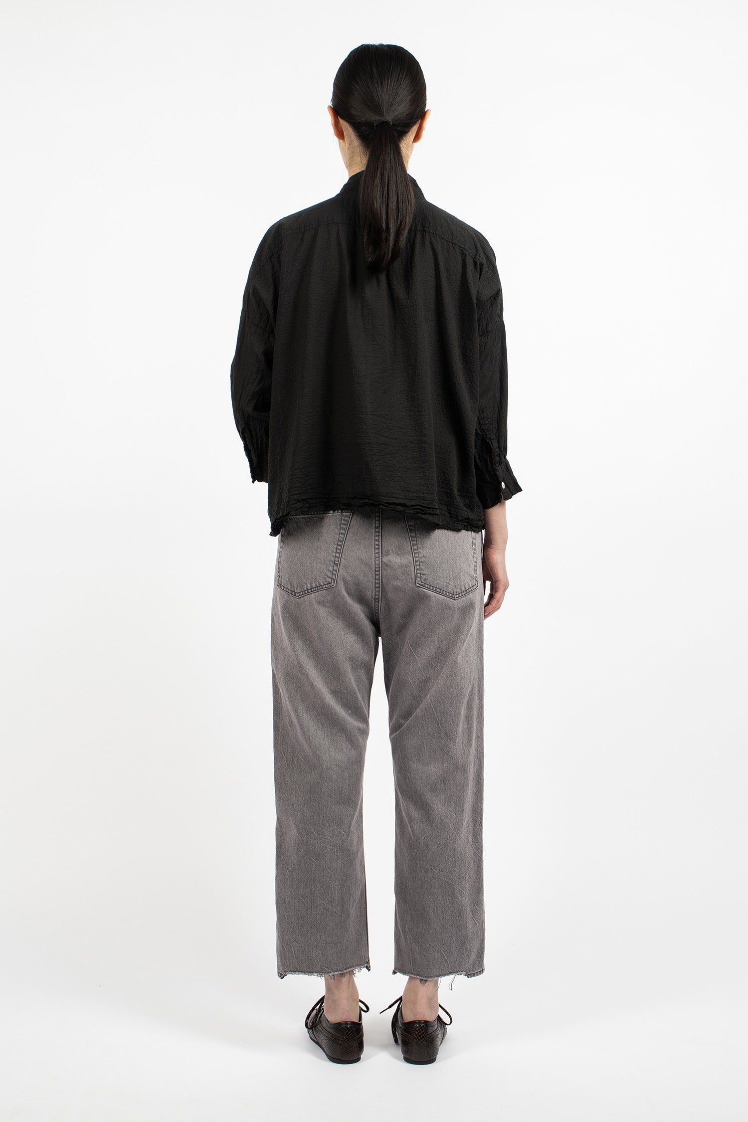 WP01C Selvedge Wide Tapered Jeans Pinkish Grey