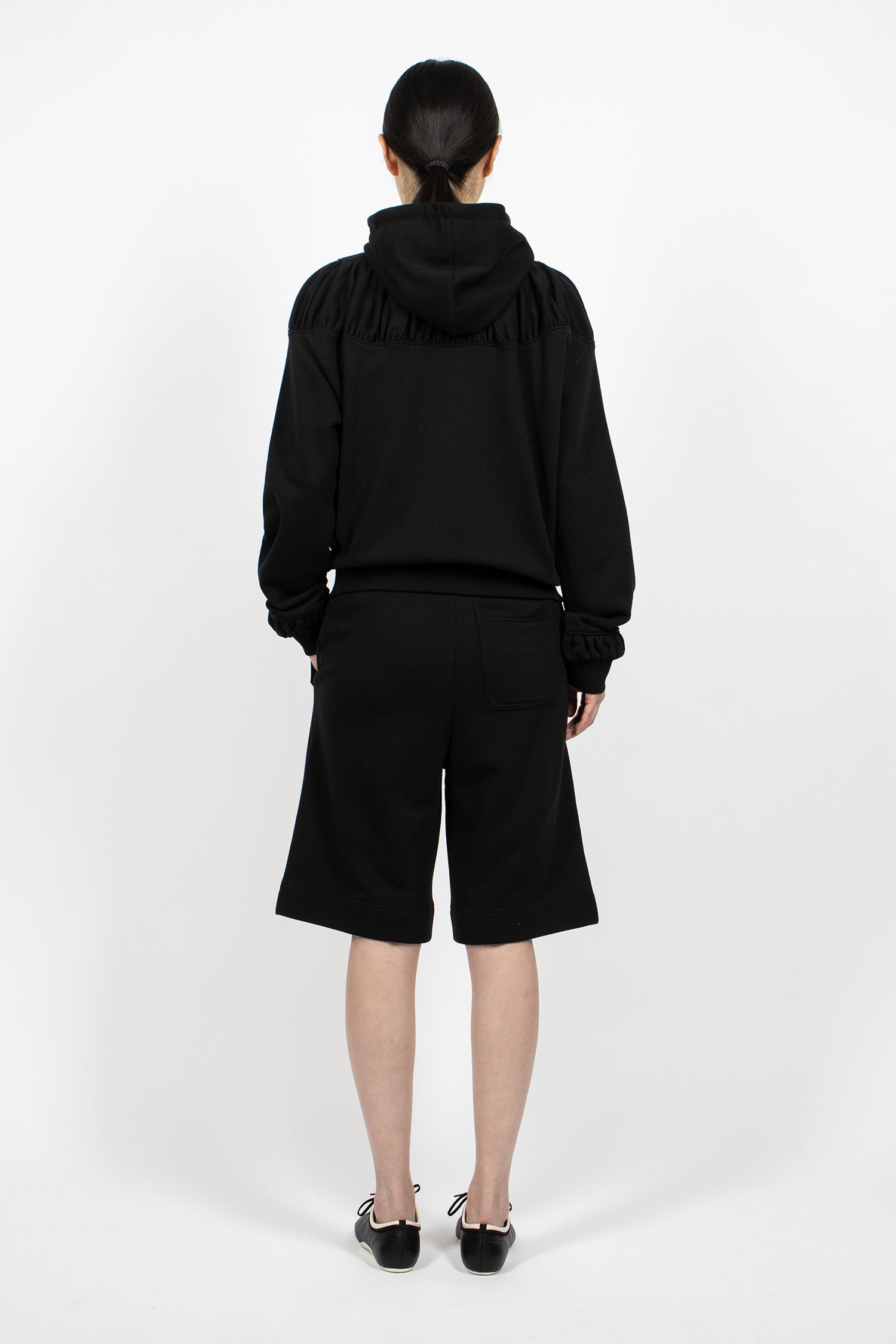 Straight Leg Sweat Shorts Black