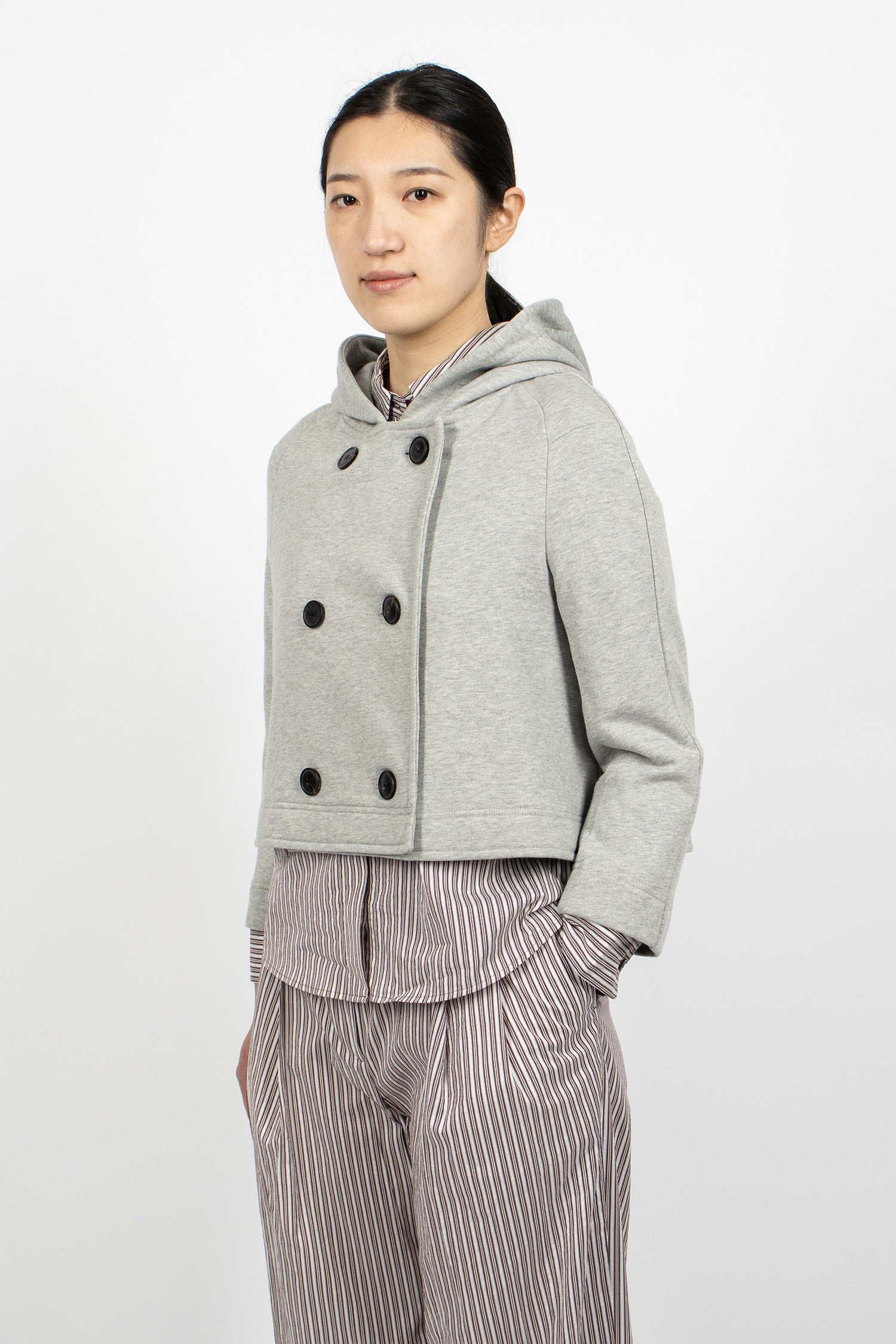 Jersey Hooded Jacket Grey Melange