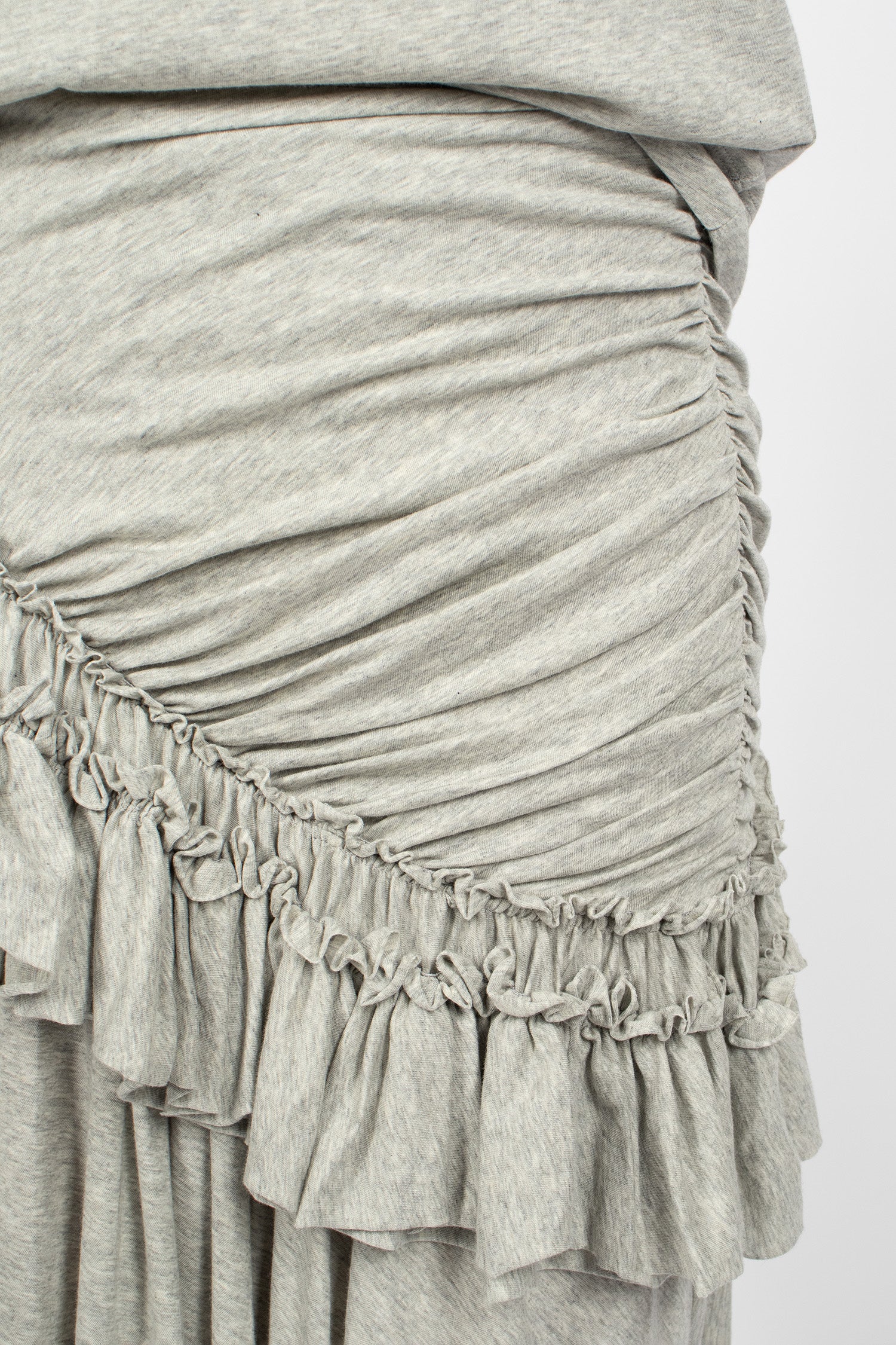 Ruffled Jersey Skirt Grey Melange