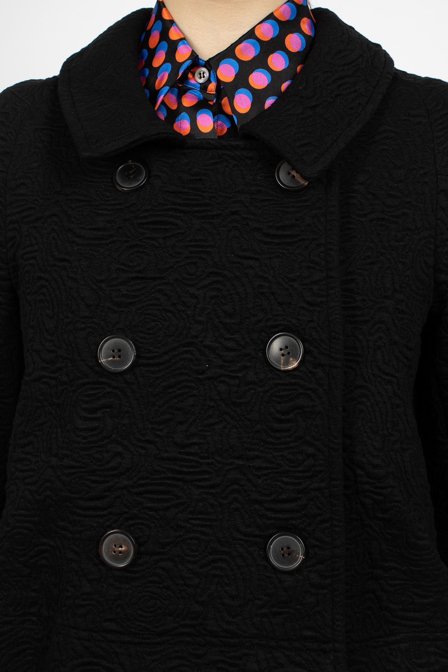 Cropped Jacquard Jacket Black