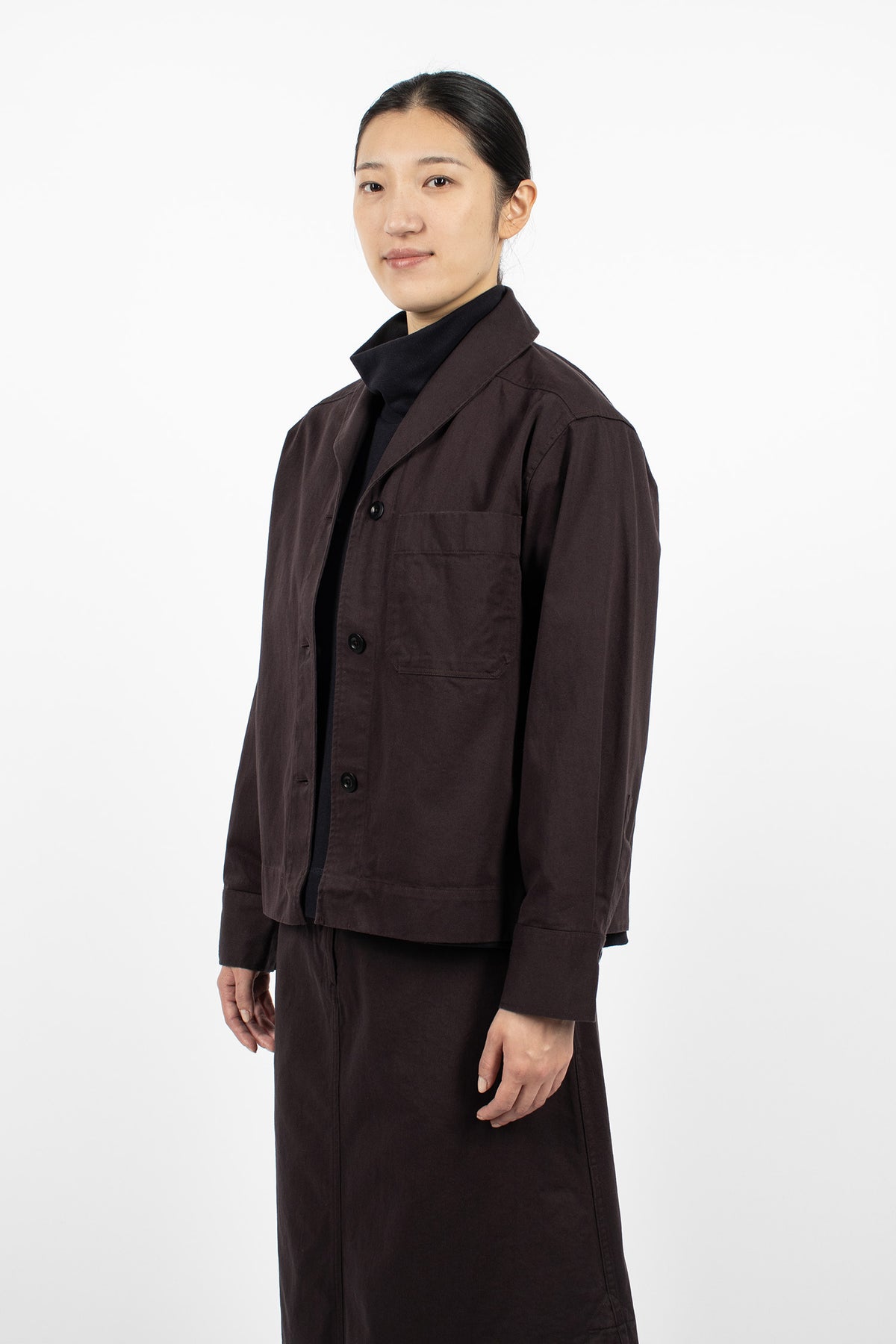 Shawl Collar Overshirt Cocoa
