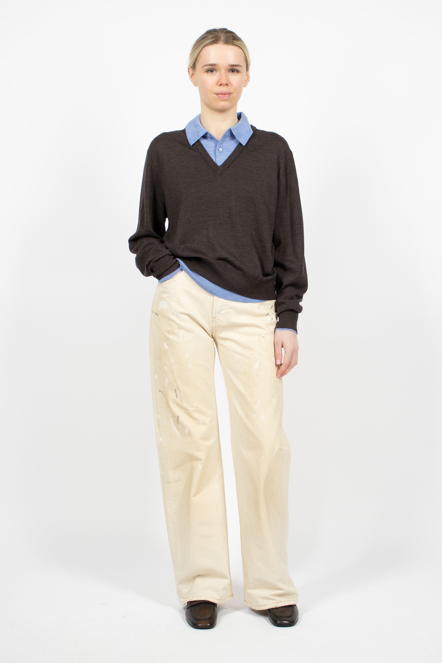 Layered Wool Knit Brown/Blue