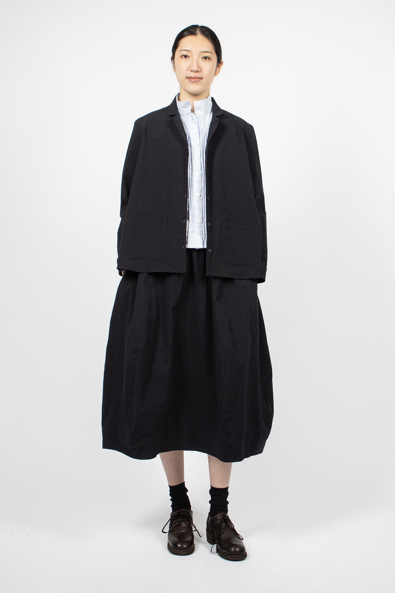 Jenny Shirt Black Navy Stripe