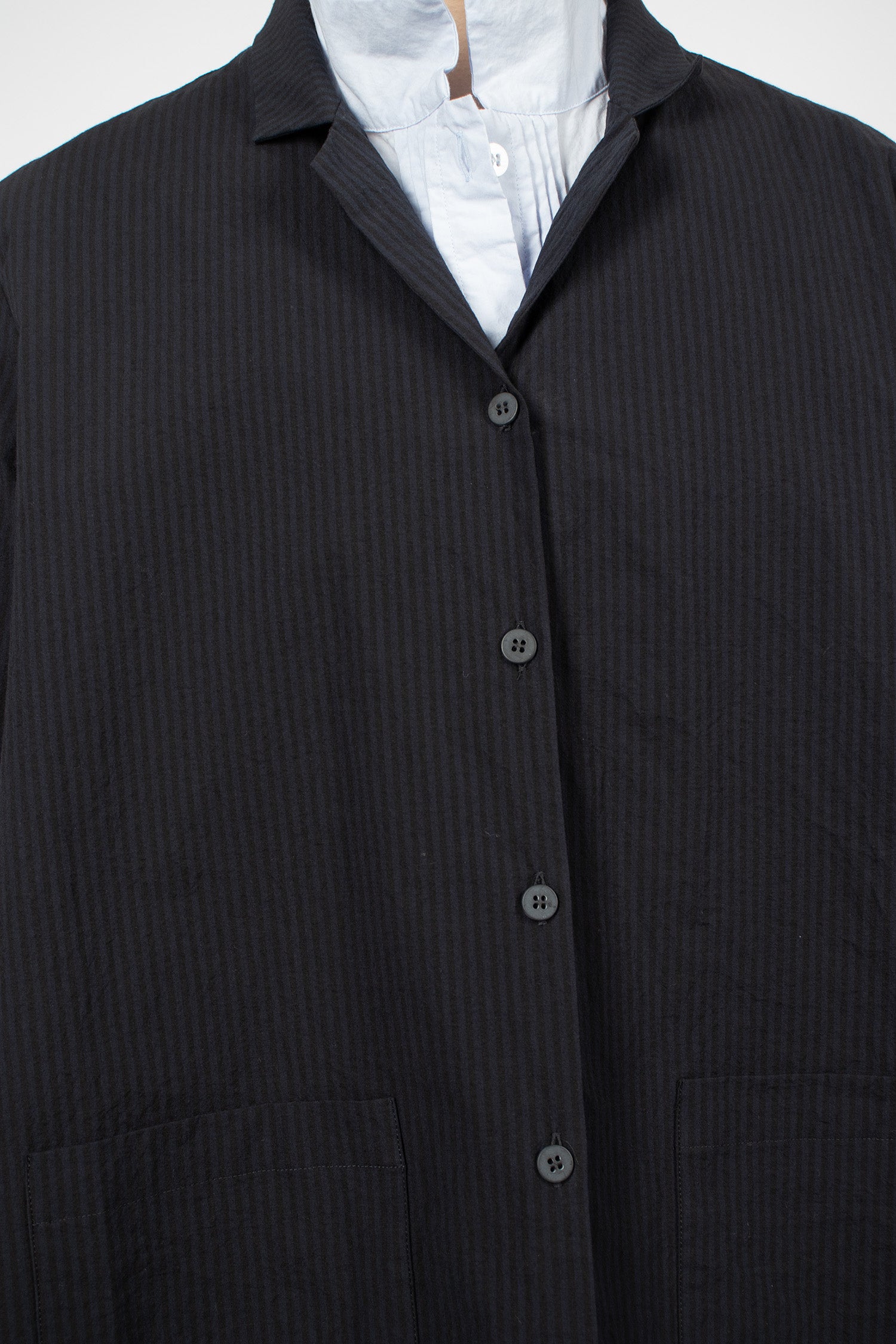 Jenny Shirt Black Navy Stripe