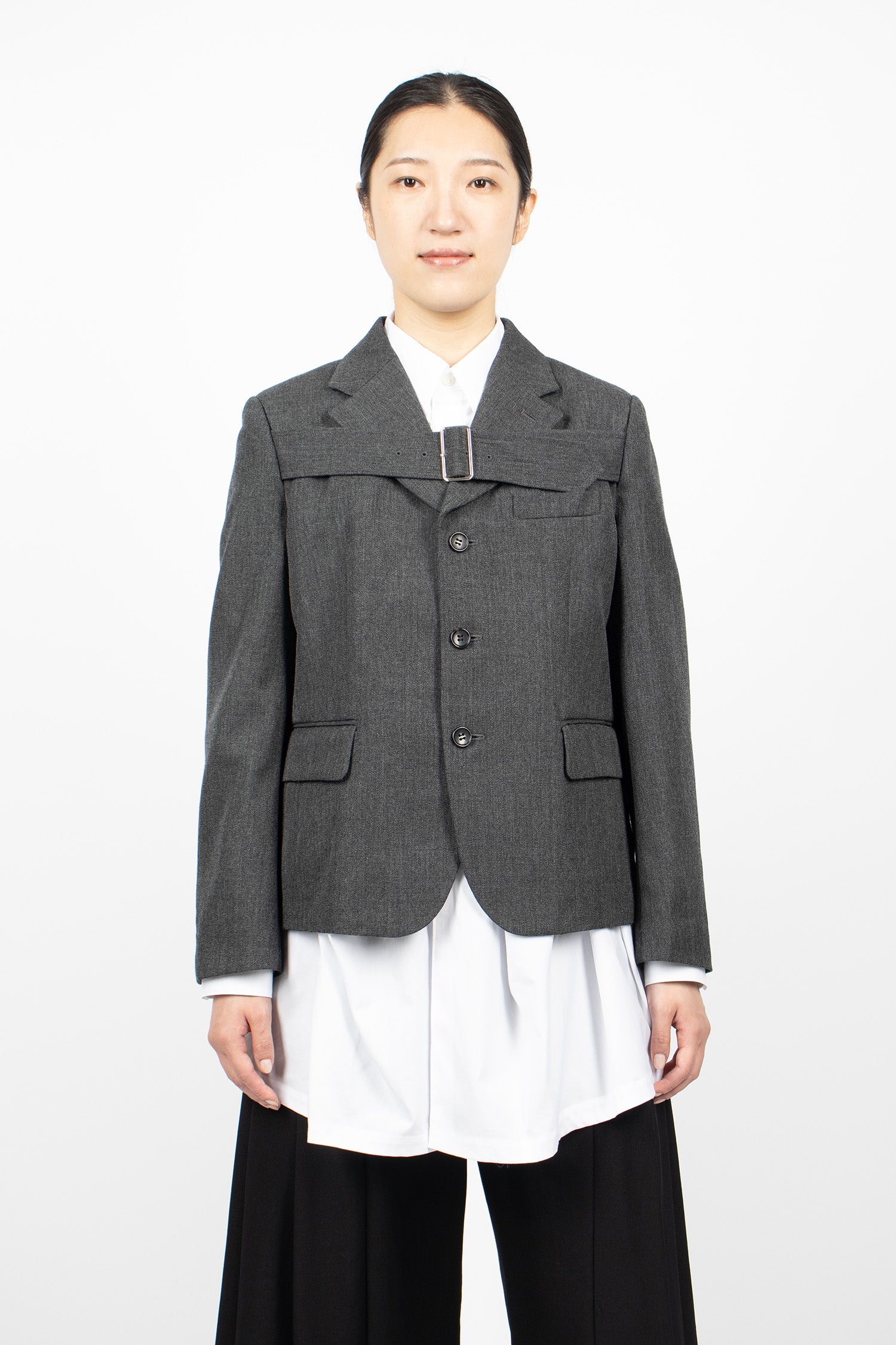 Buckle Blazer Jacket Medium Grey