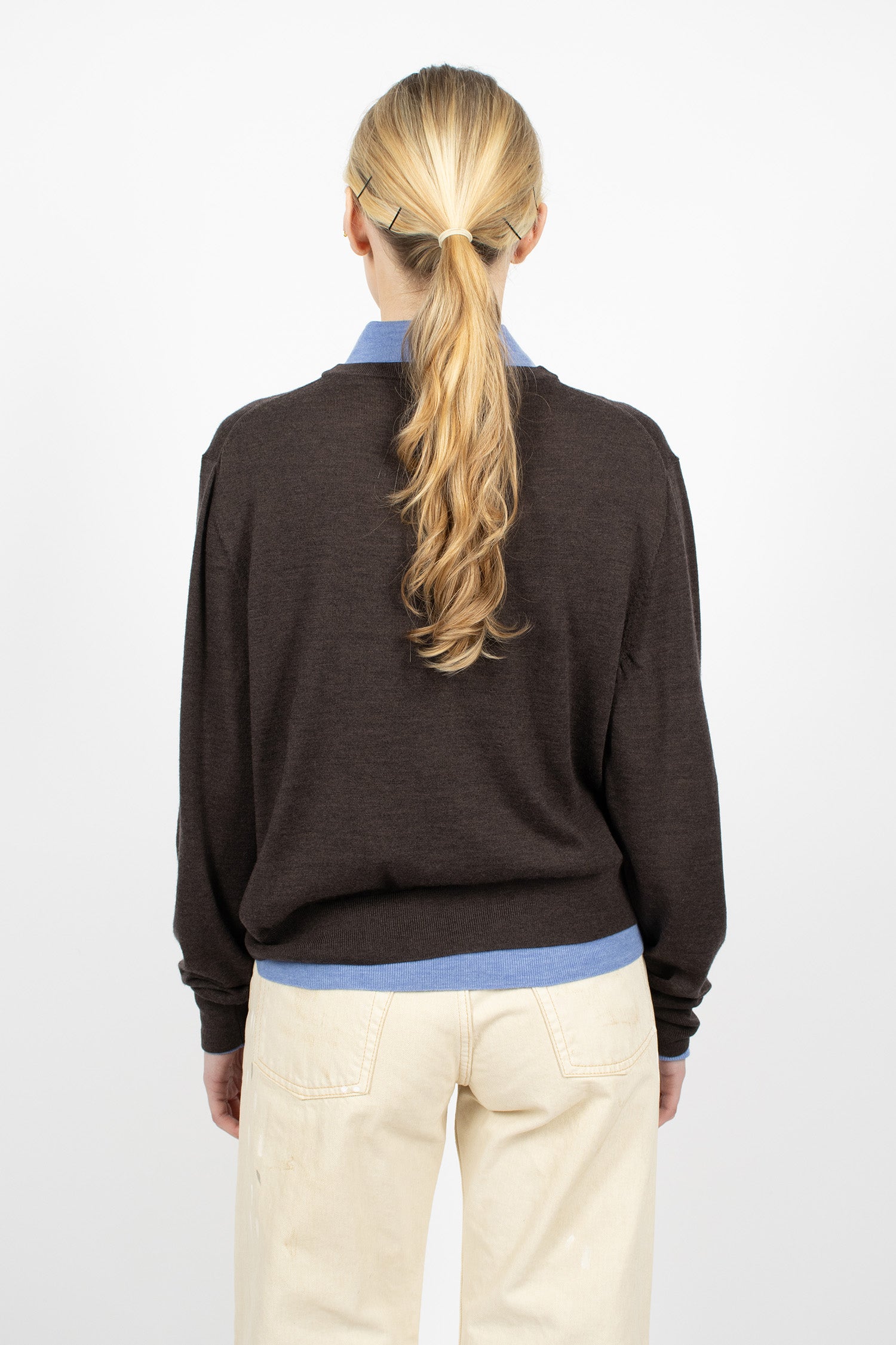Layered Wool Knit Brown/Blue