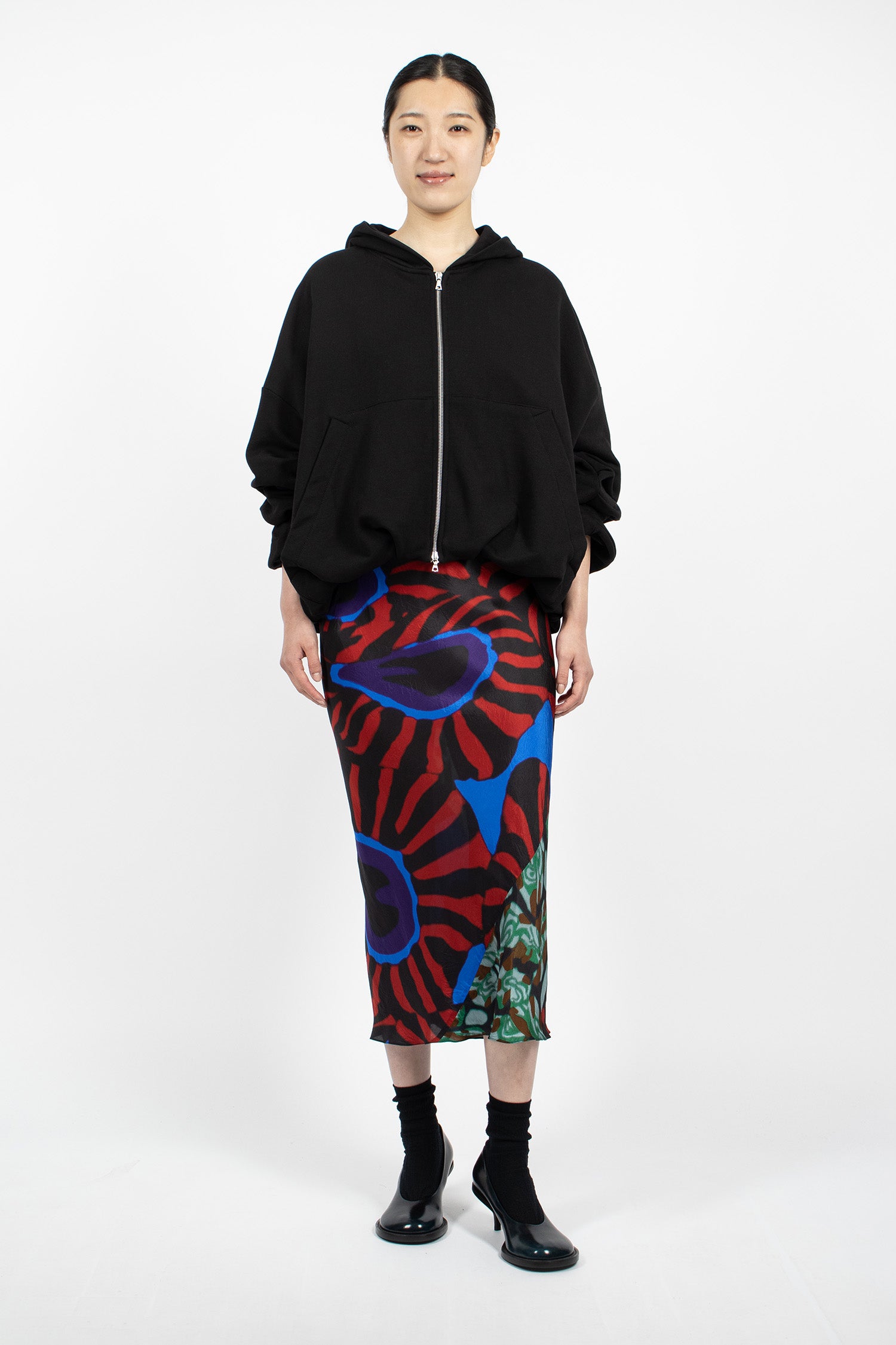 Midi Bias Skirt Red