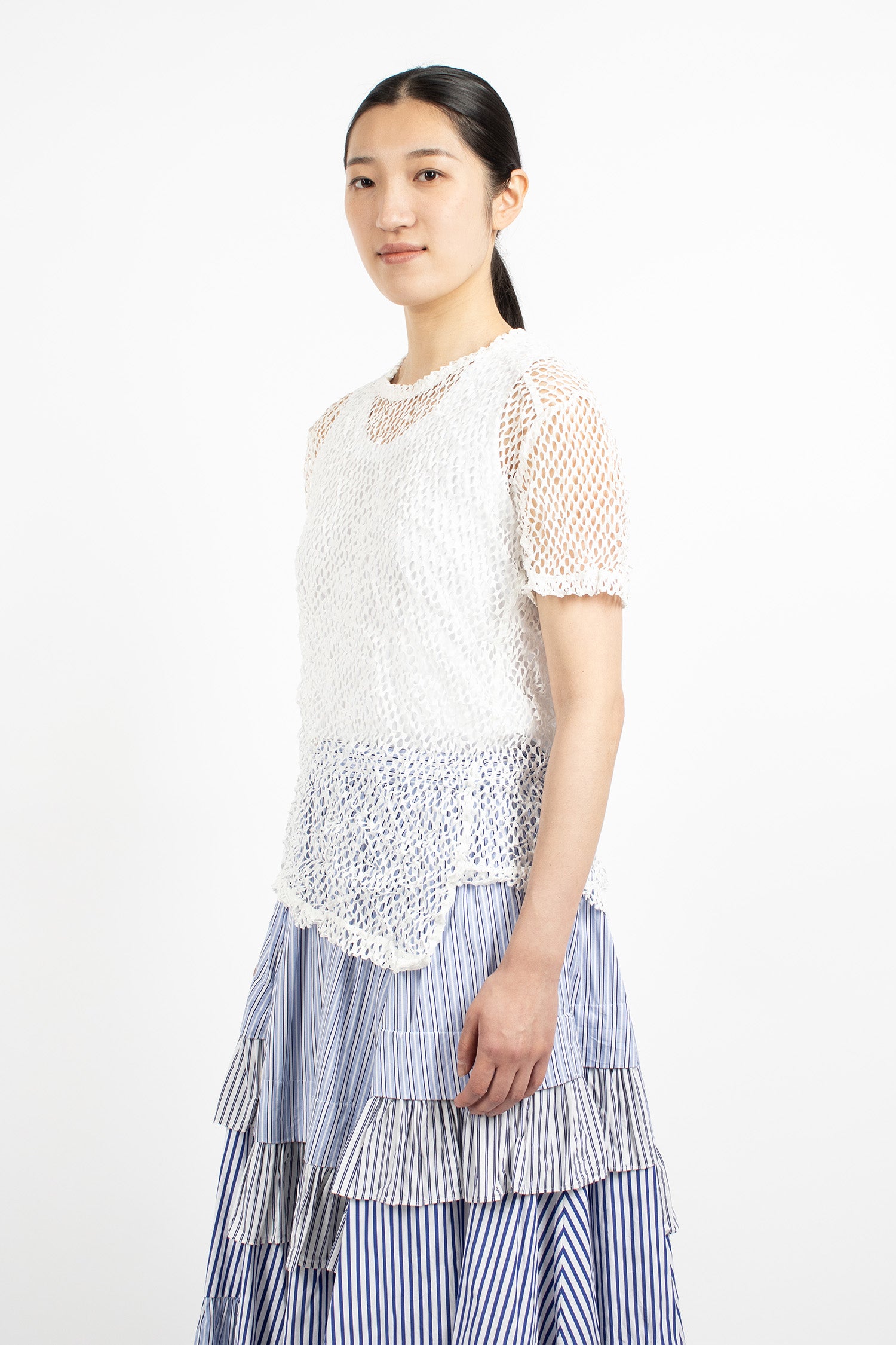 Hollowed-Out T-Shirt White