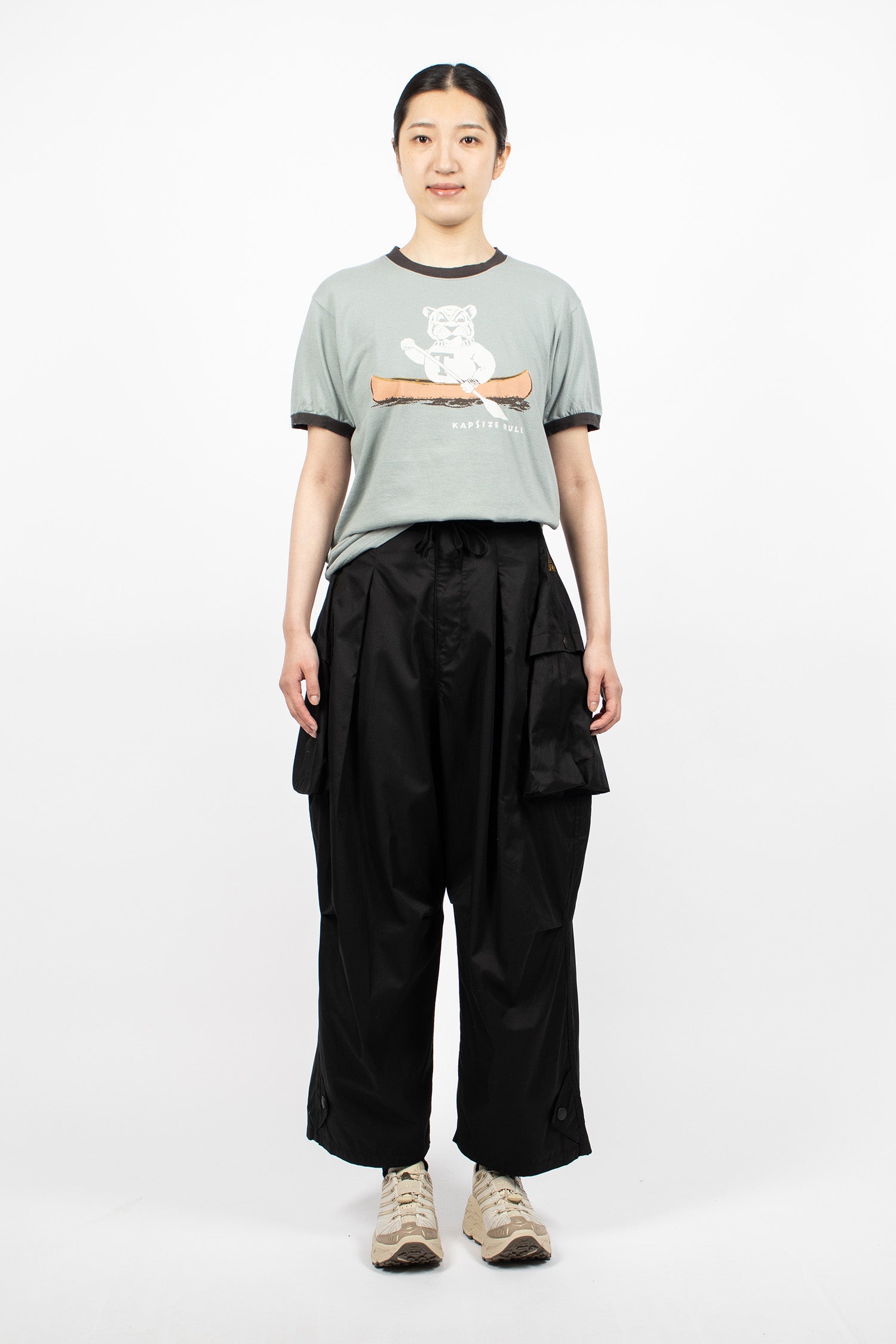 Combed Gabergine Aozai Cargo Pants Black