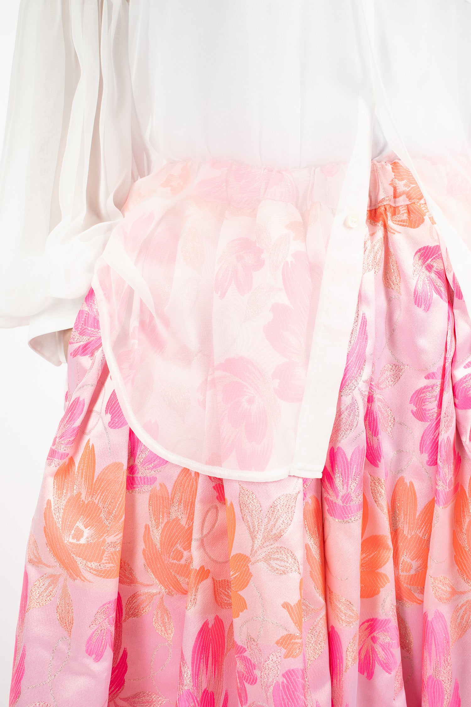 Pleated Jacquard Skirt Pink