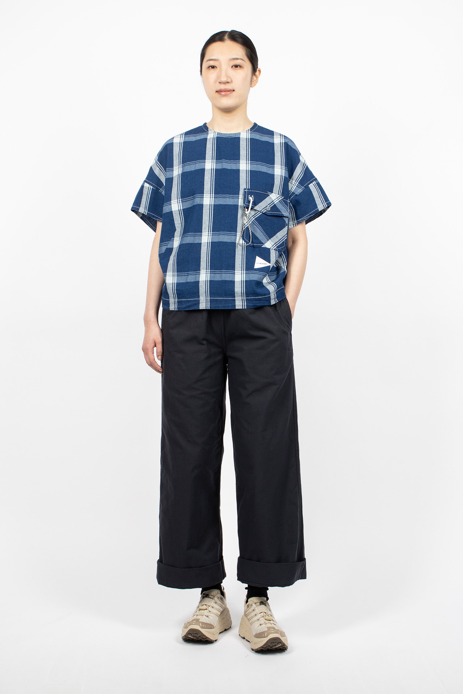 Indigo Check S/S Pullover Blue