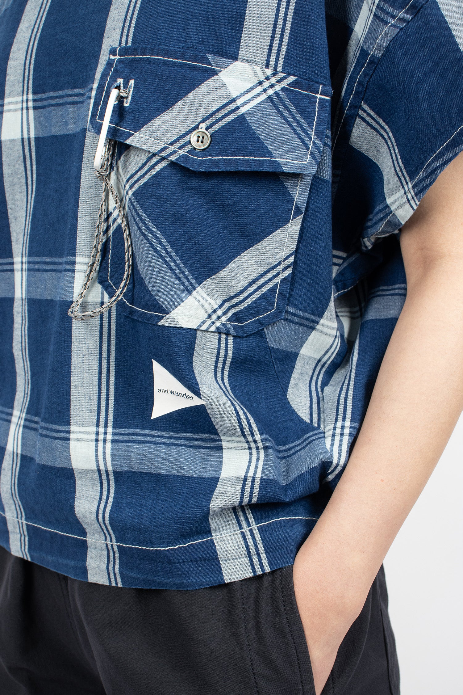 Indigo Check S/S Pullover Blue