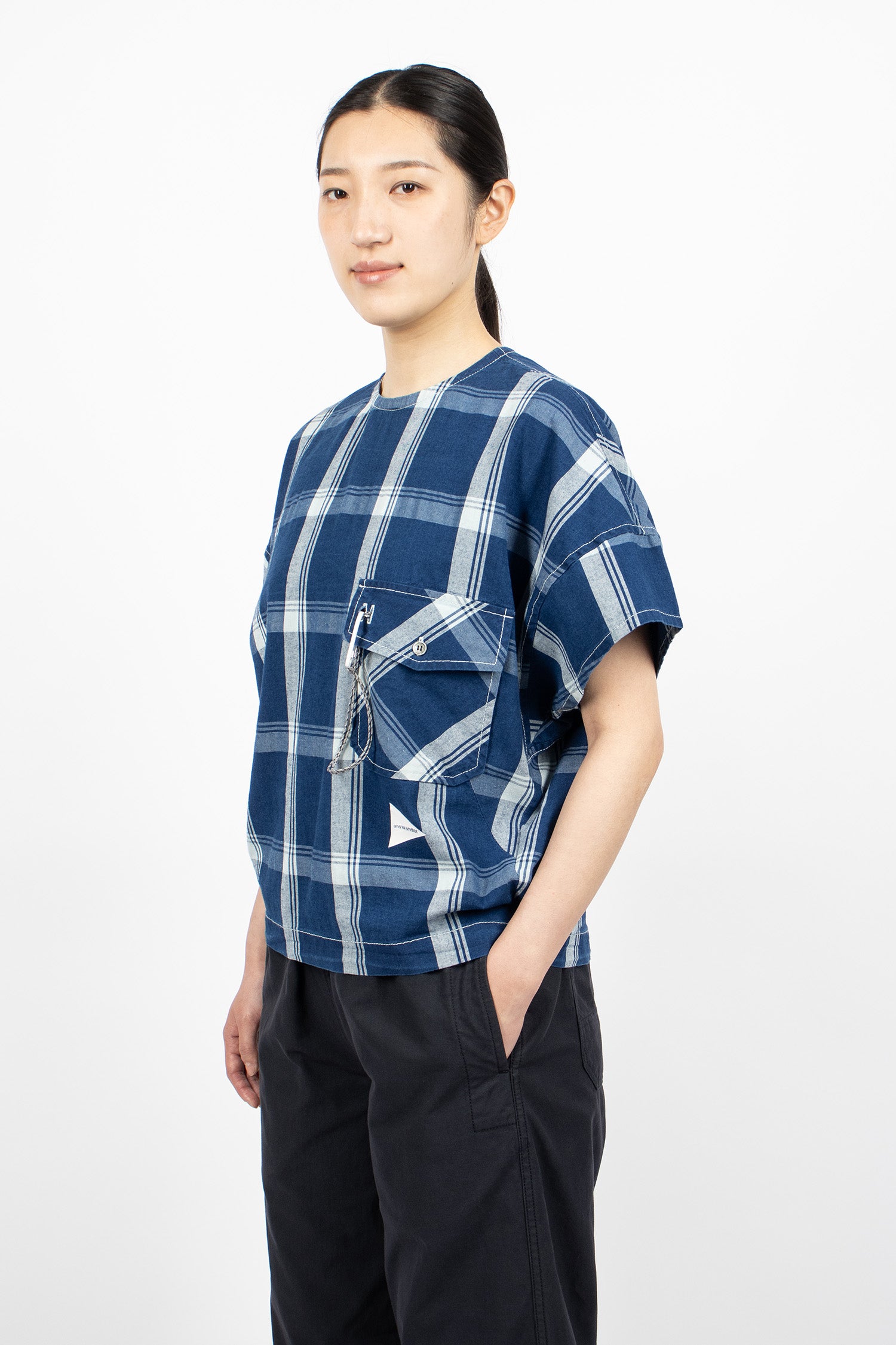 Indigo Check S/S Pullover Blue