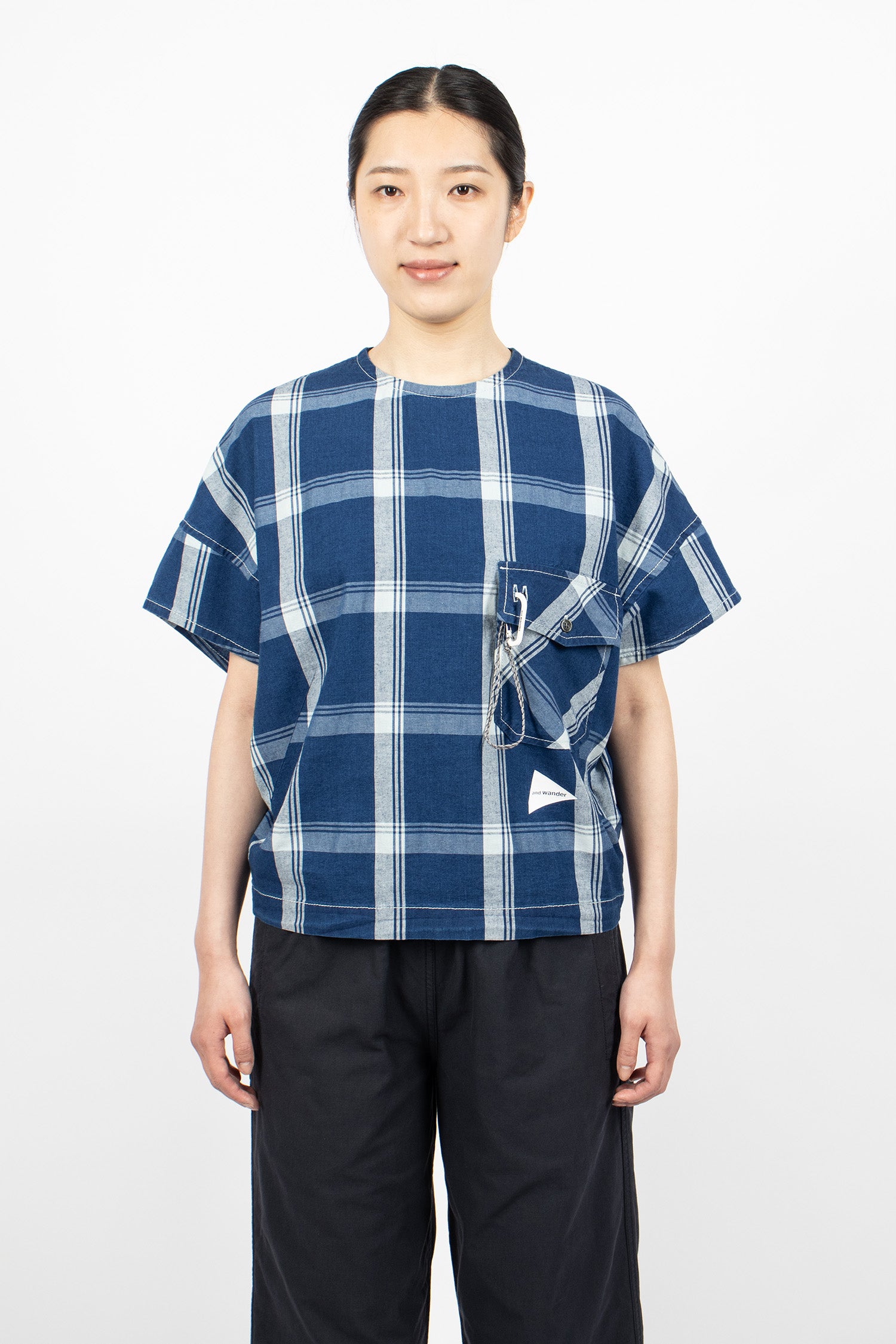 Indigo Check S/S Pullover Blue