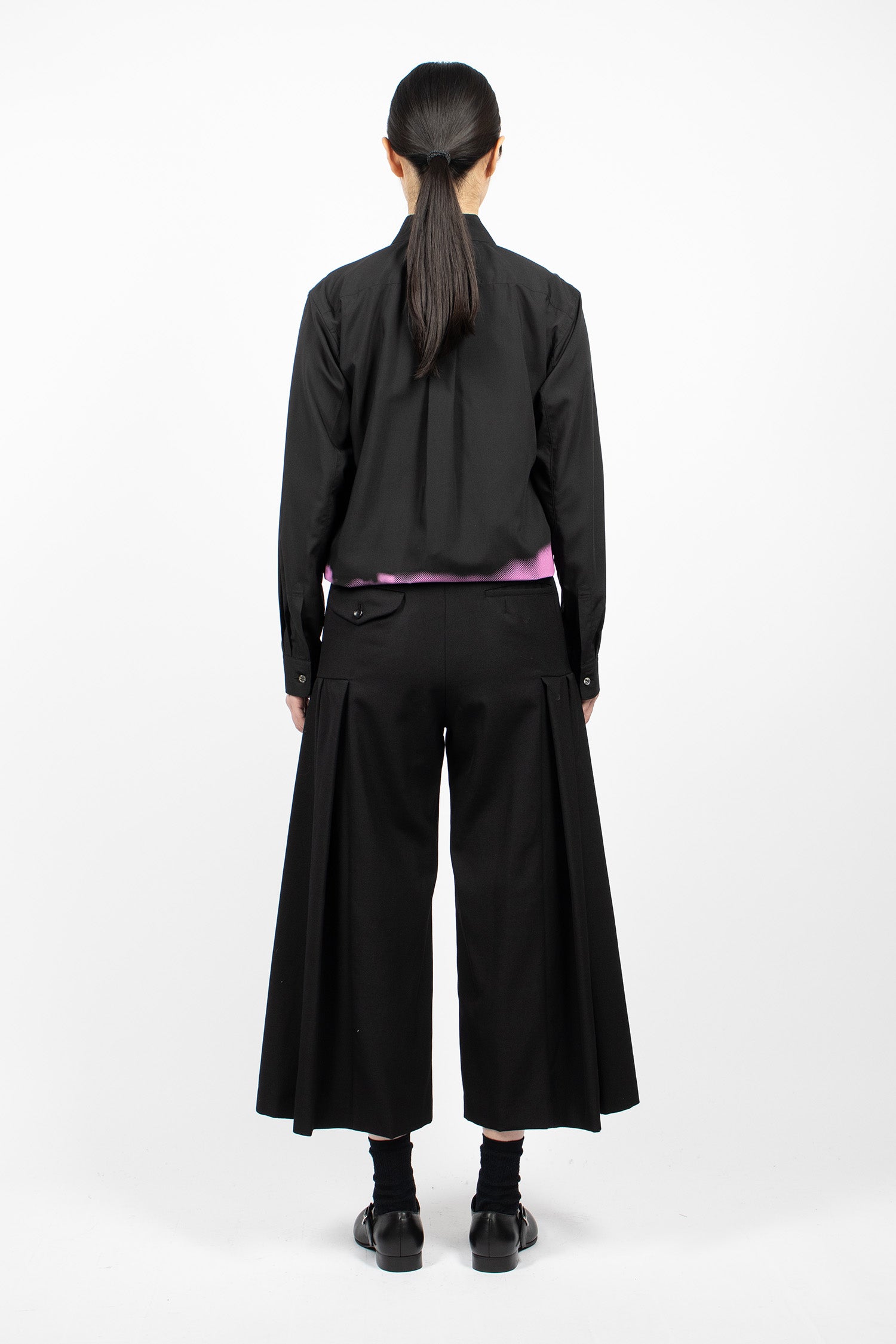 Pleated Wide Leg Pants Black