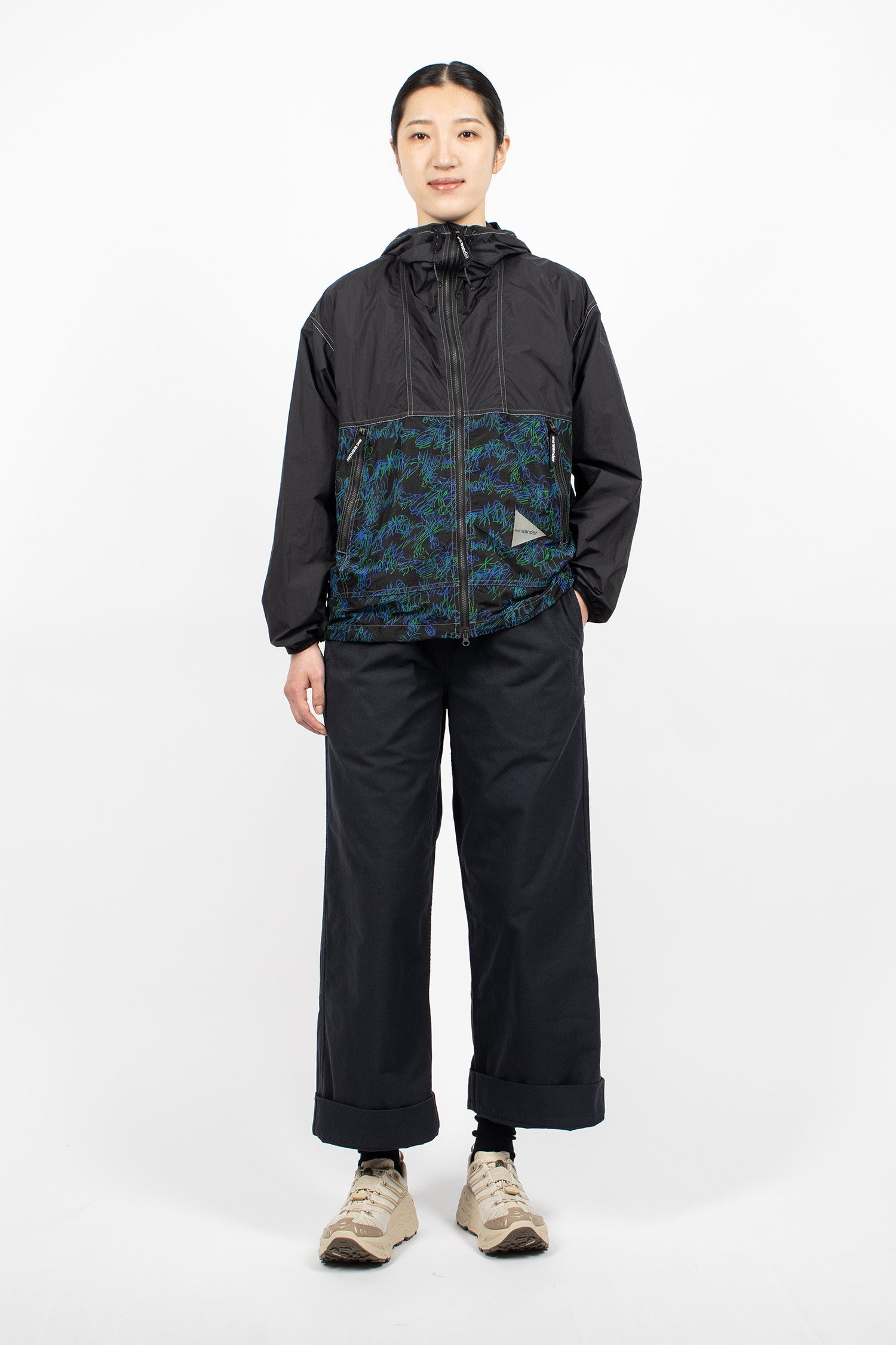 Printed Wind Jacket Black