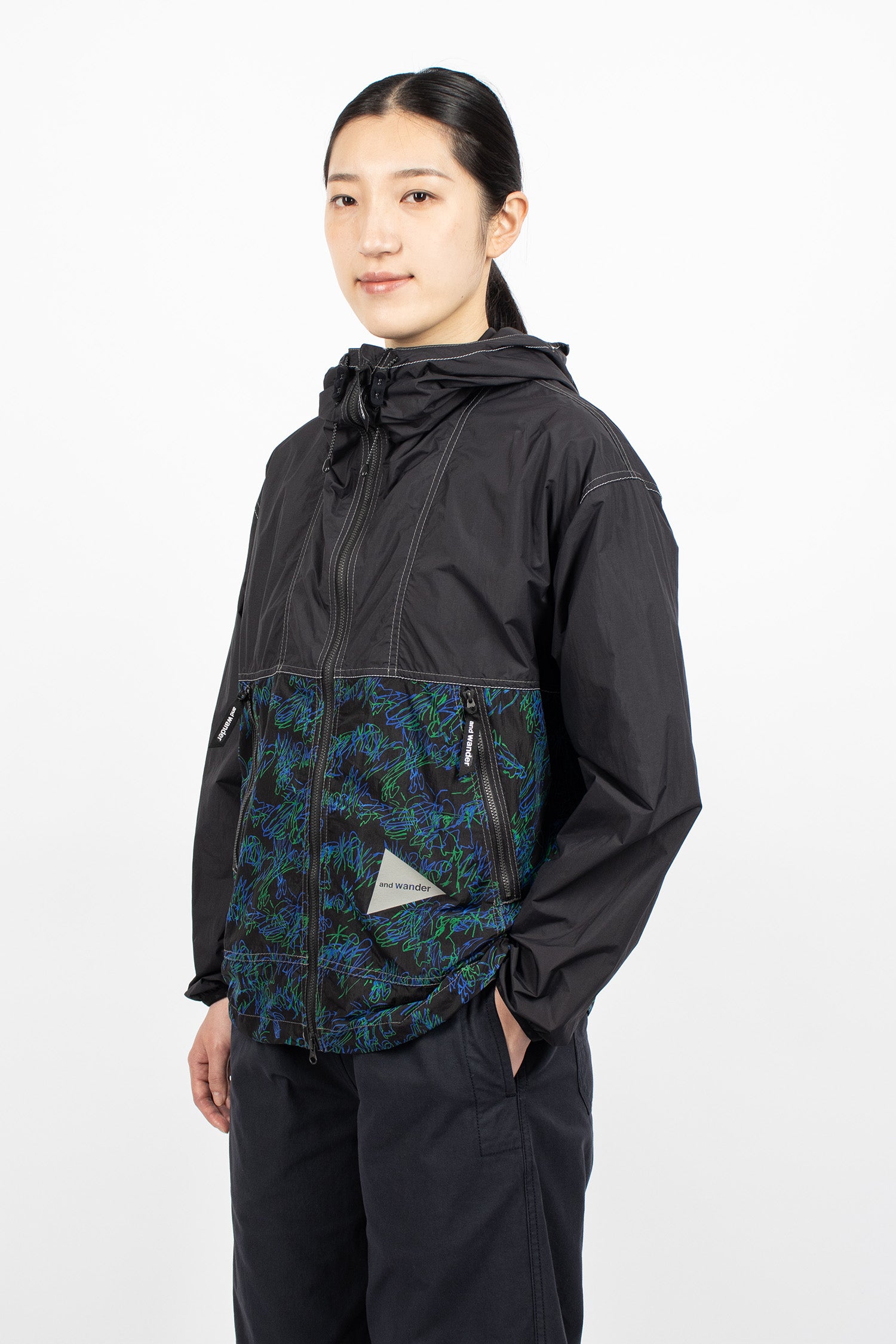 Printed Wind Jacket Black