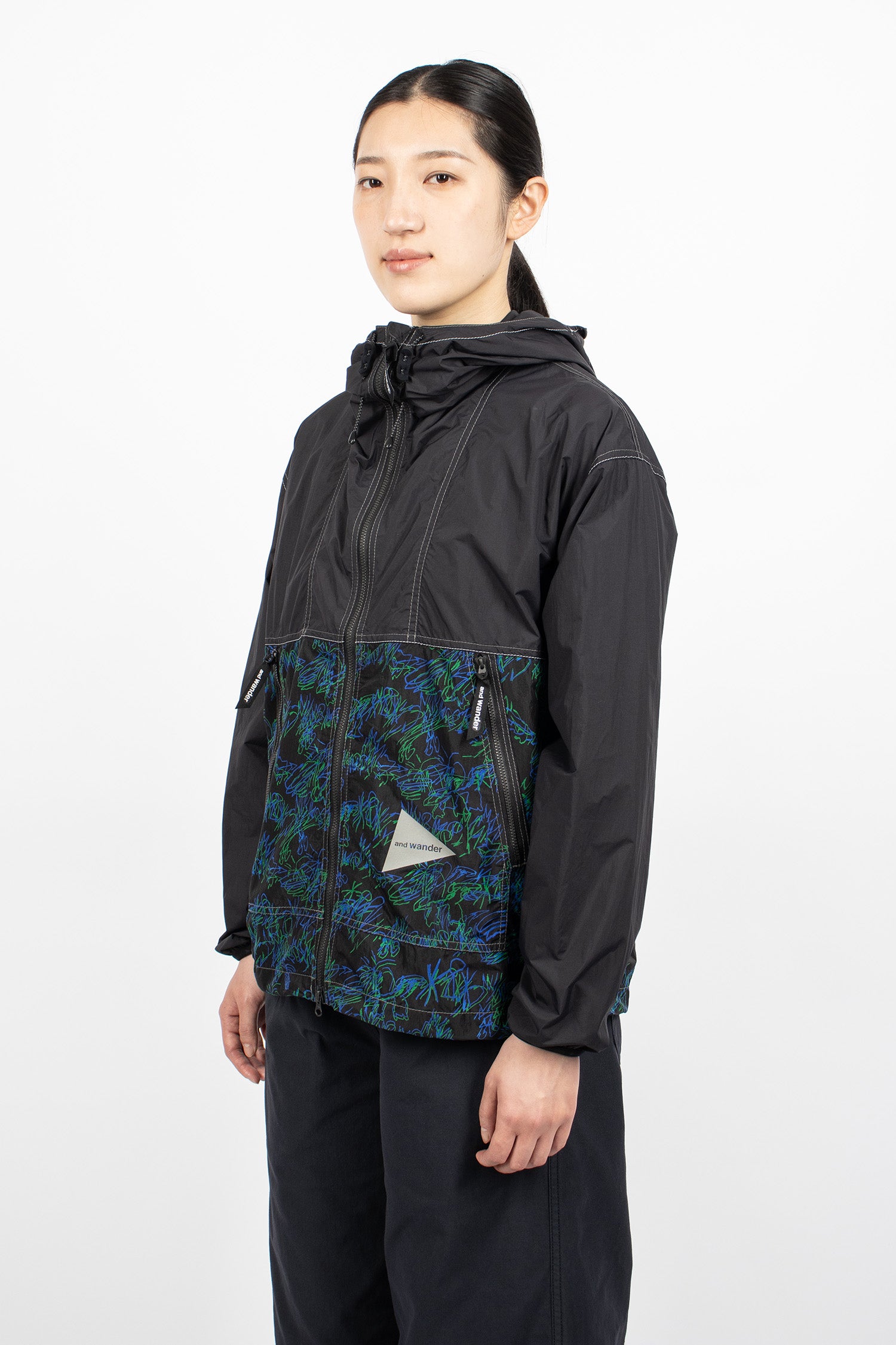 Printed Wind Jacket Black