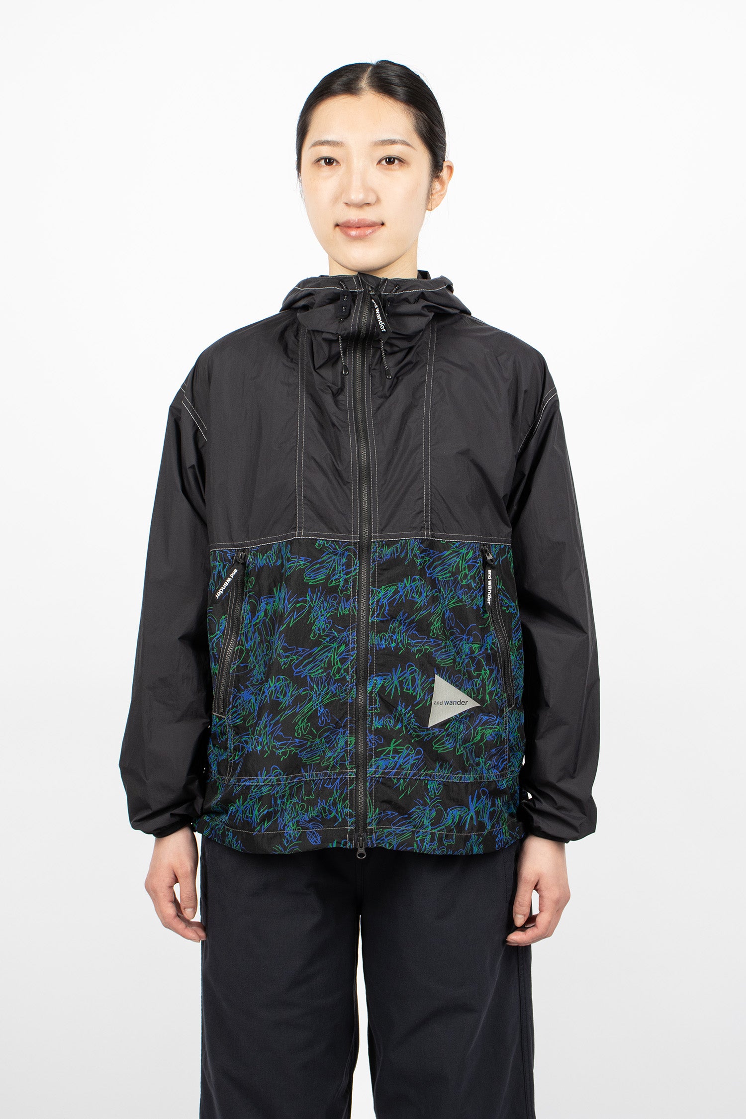 Printed Wind Jacket Black
