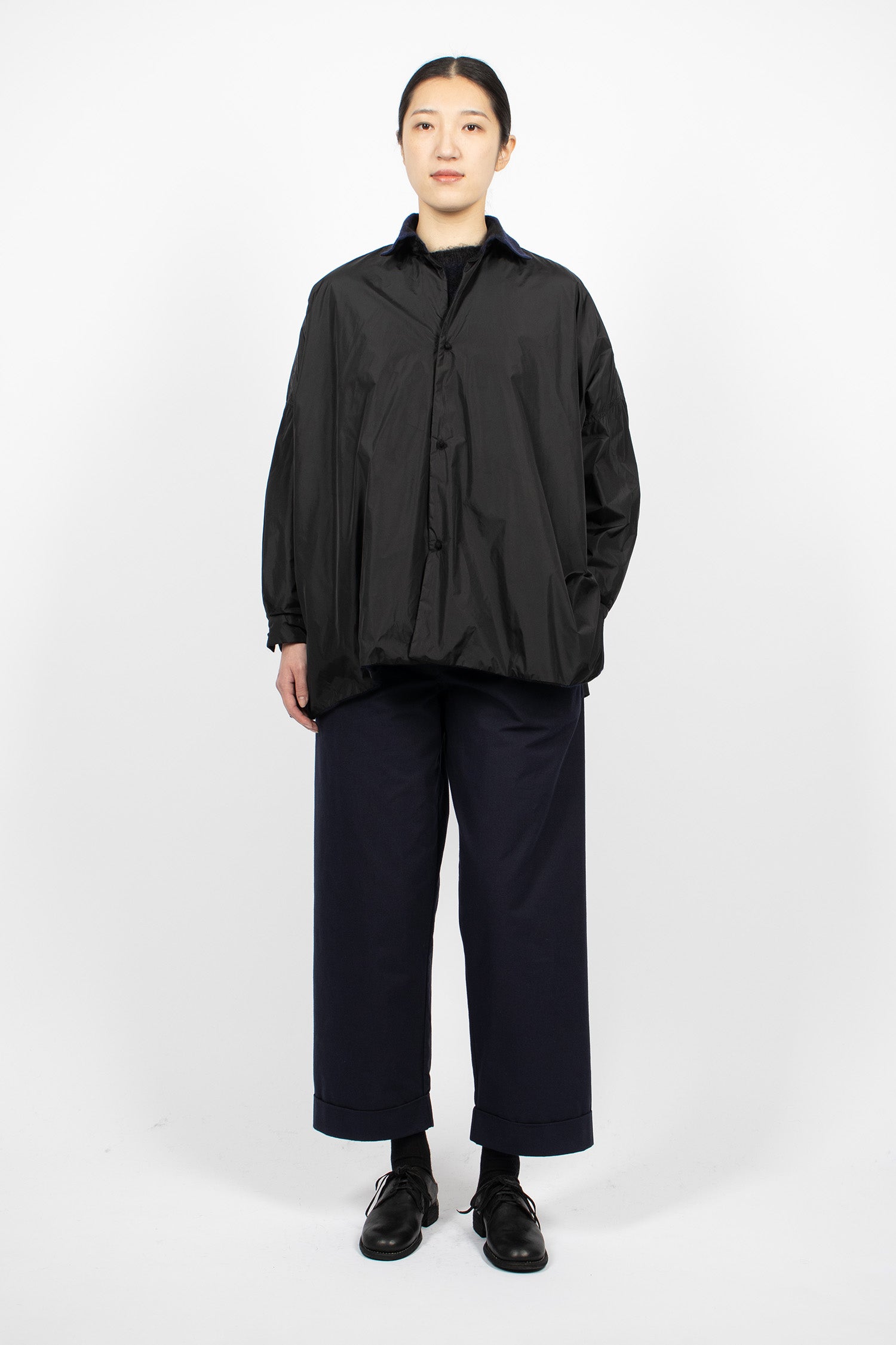 Reversible Cashmere Shirt Black/Stardust Blue