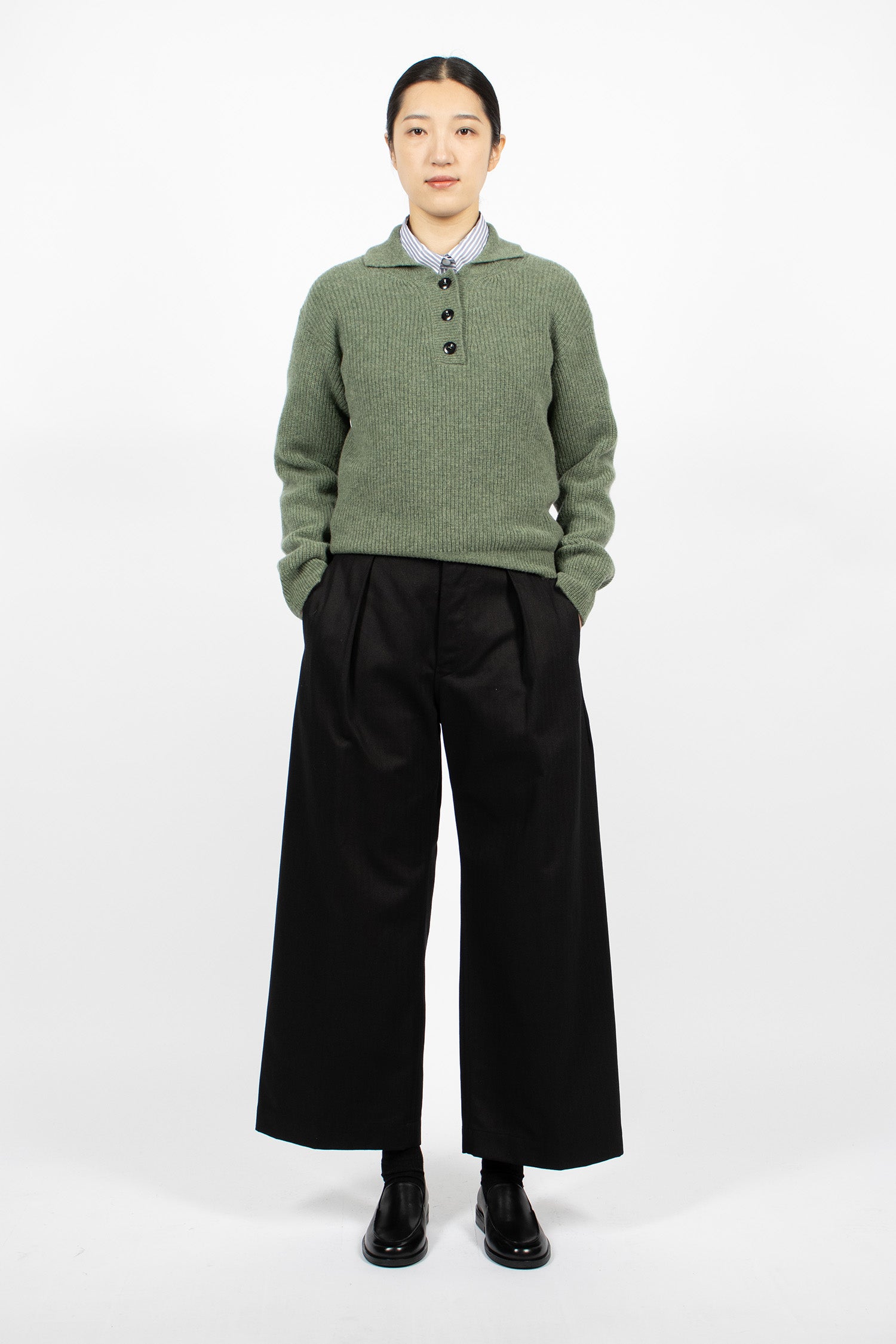 3 Button Polo Sage