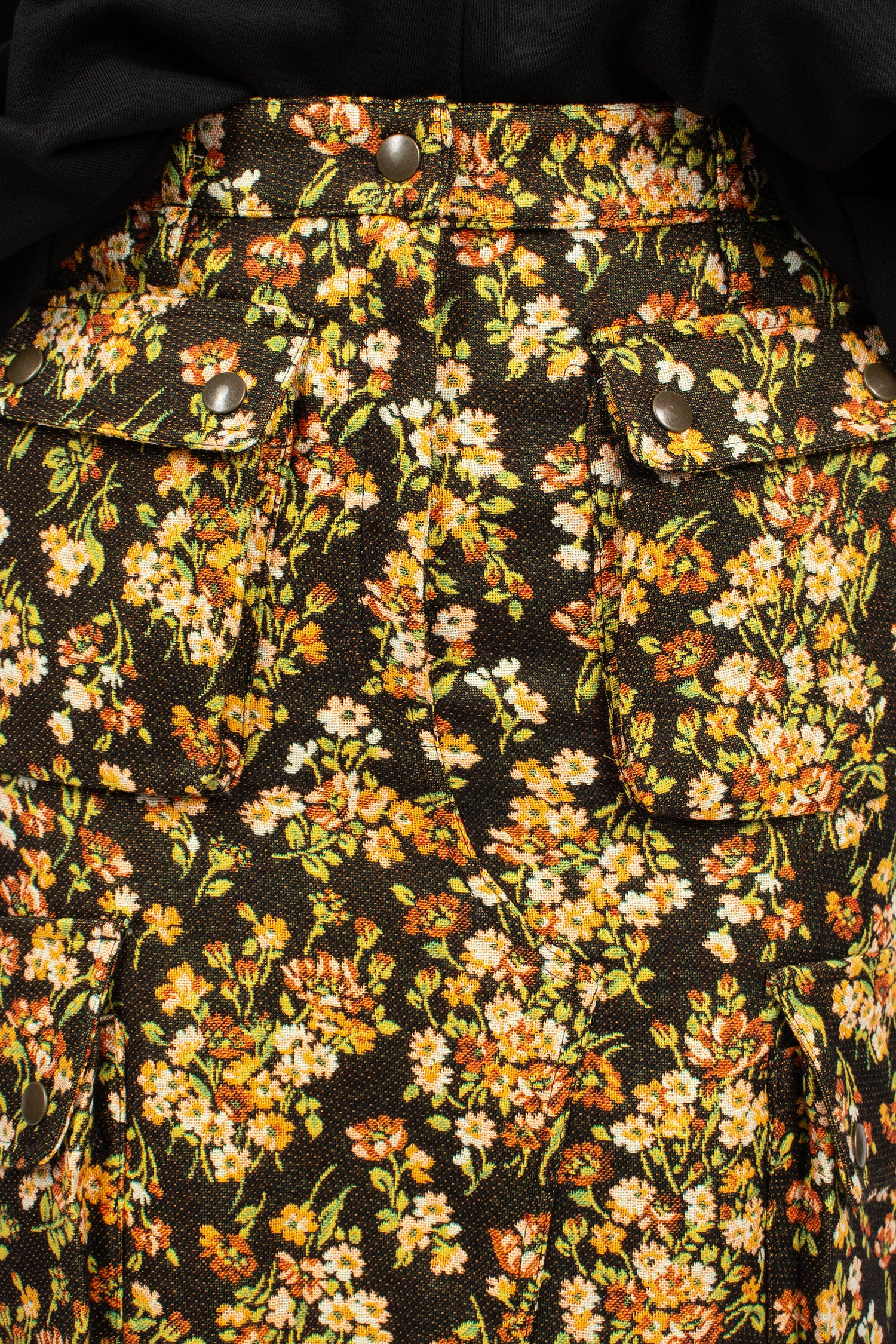 Floral Cargo Skirt Brown