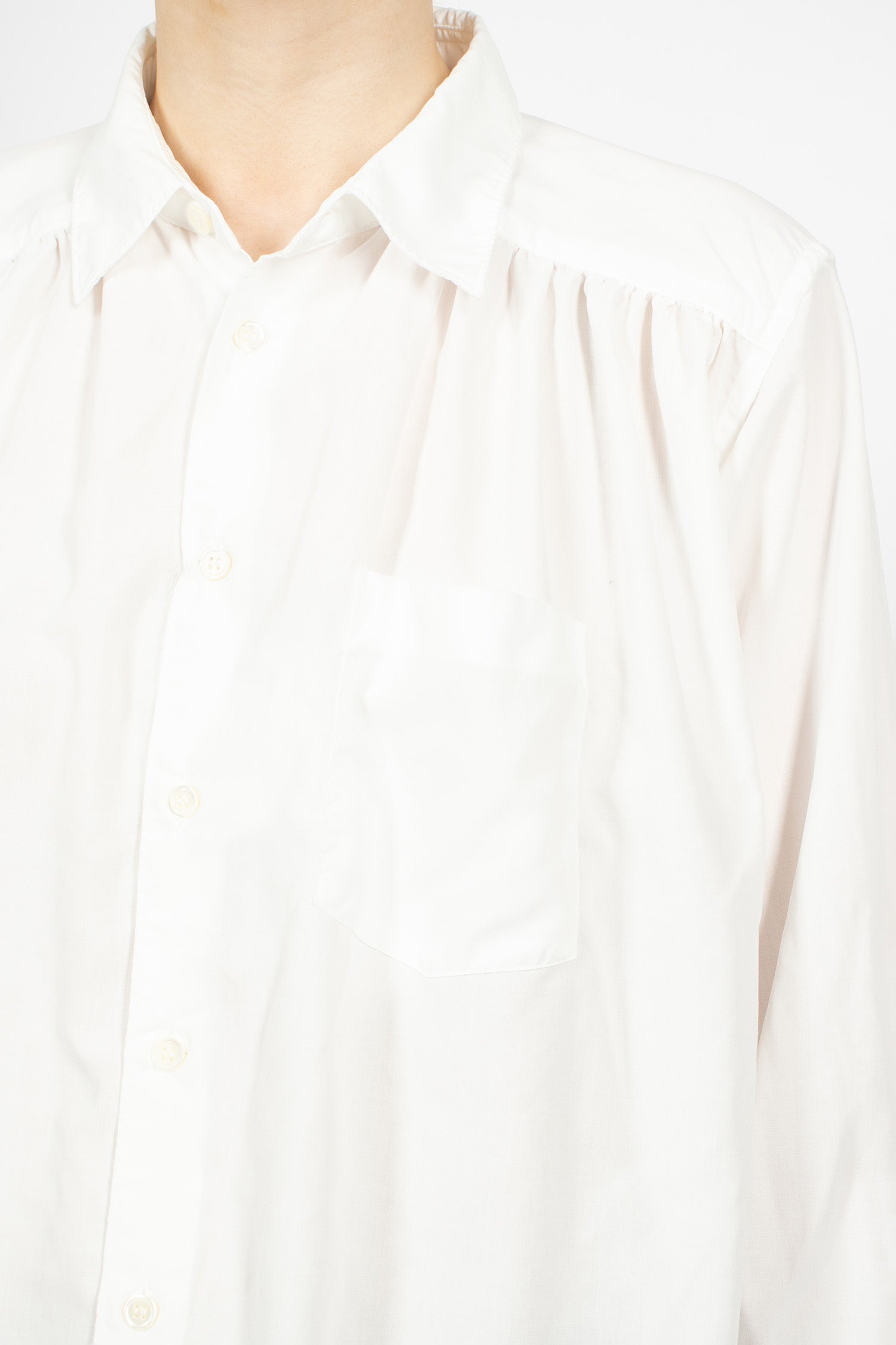 Gathered Panel Shirt White